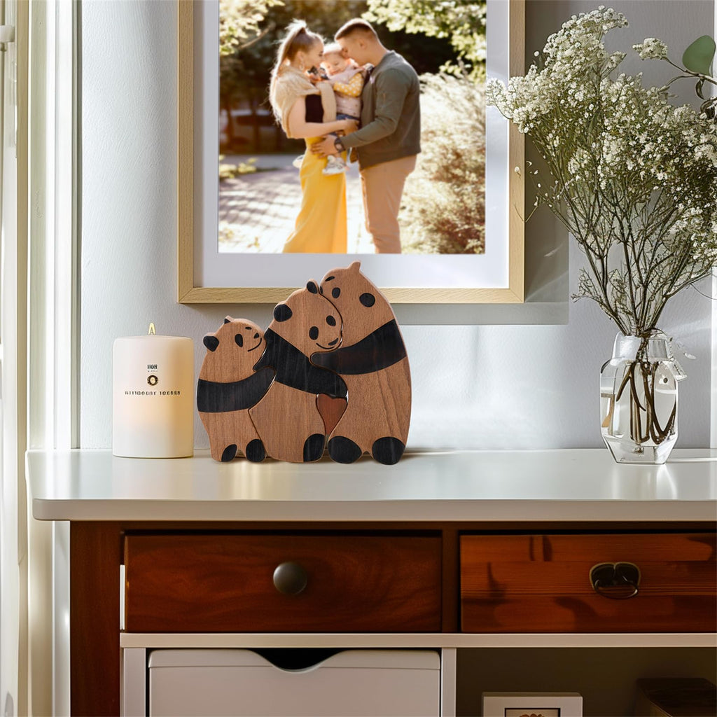 Personalized Family Name Puzzle with 2-8 Names Custom Wooden Bear Puzzle with Names Customized Wooden Puzzle Gifts for Christmas (Bear)