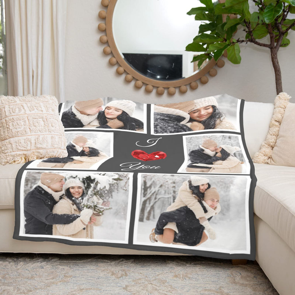 inkArts Custom Blanket Throws with Photos Text Personalized with Picture Customizable, Customize for Mom, Dad, Couple, Girlfriend, Boyfriend, Husband & Wife