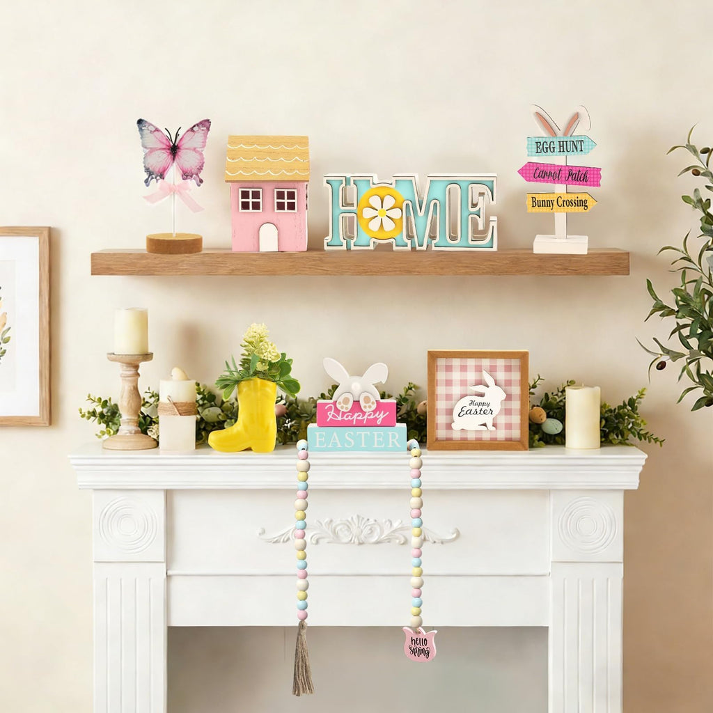 Christmas Decorations 8 PCS Tiered Tray Decor Set, Cute Tabletop Christmas Decor for Home Office Shelf Mantel Coffee Bar Xmas Table Centerpieces Tray Objects Holiday Decoration Set