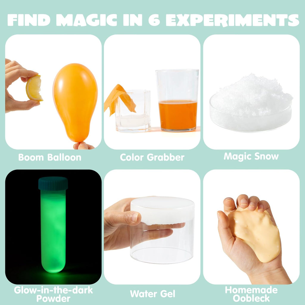 JOYIN 6pcs Prefilled Easter Eggs with Toys, Plastic Eggs with Science Experiment, Basket Stuffers for Boys & Girls, Easter Theme Party Favors