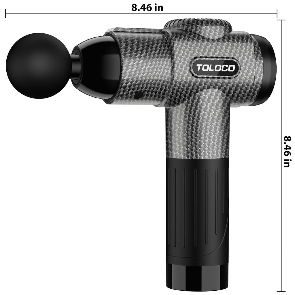 TOLOCO Massage Gun, Deep Tissue Back Massage for Athletes for Pain Relief, Percussion Massager with 10 Massages Heads & Silent Brushless Motor, Fathers Day Dad Gifts, Black