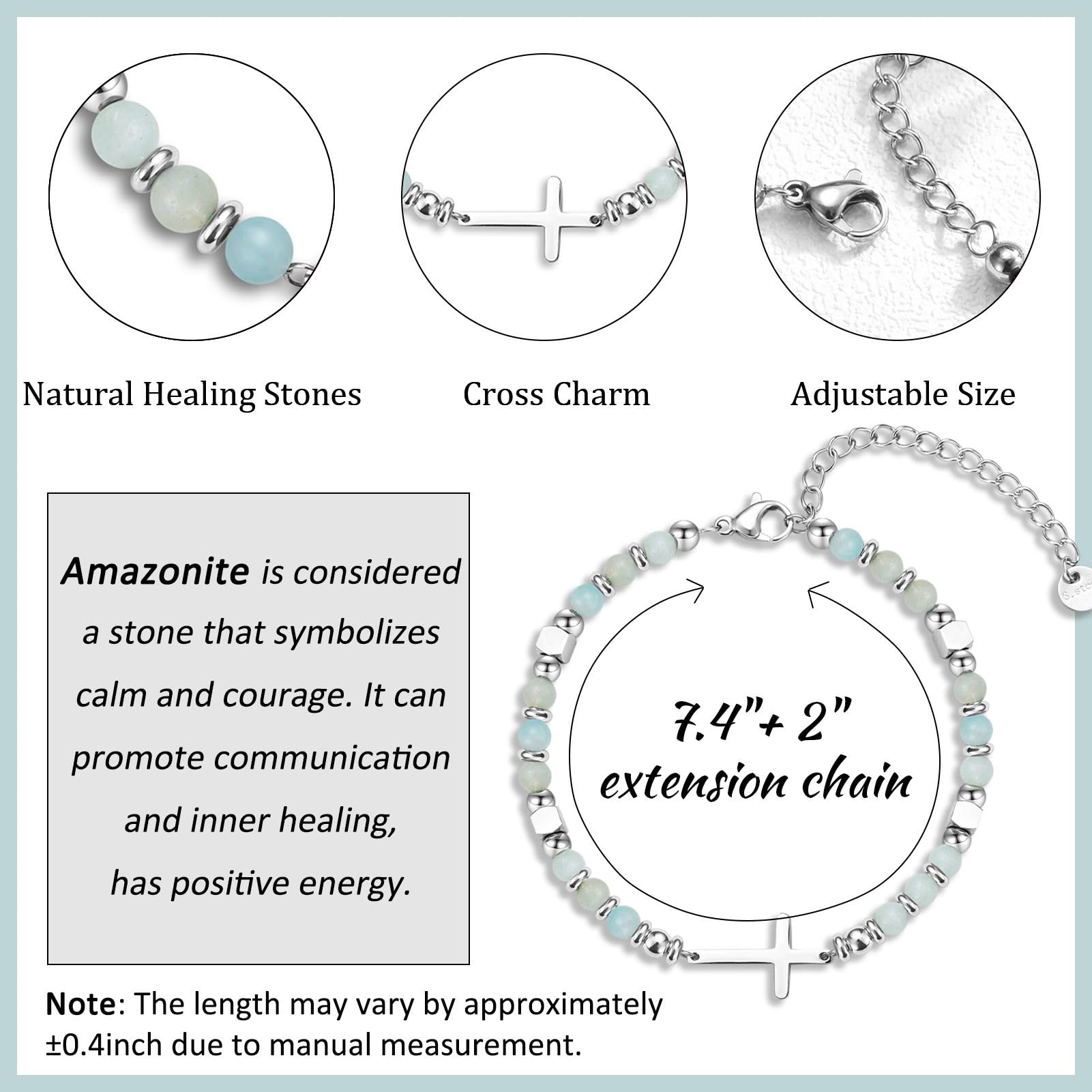 Religious Cross Bracelet for Women Girls, Christian Gifts for Daughter Granddaughter Sister in Christ Friend Niece on Birthday Christmas Easter Valentines Day Graduation