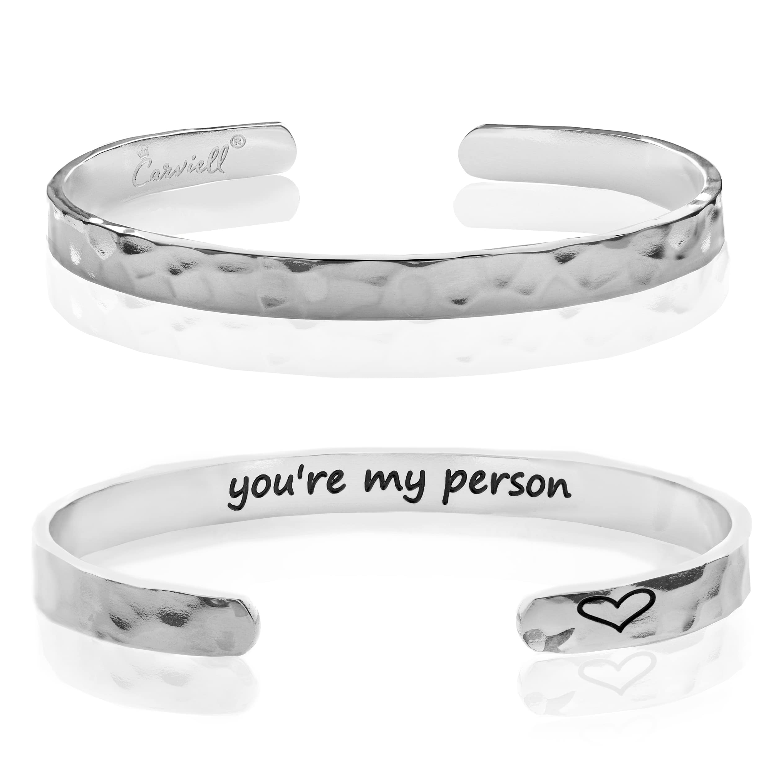 Carviell Bracelet - Gifts for Women – Inspirational, Friendship, Love, Mom, Daughter, Sister, Christian, Graduation, Memorial & Wedding Gifts – 100+ Phrases – Stainless Steel, Gift-Ready