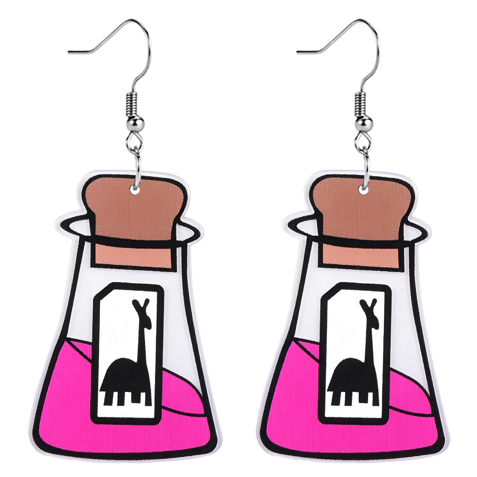 Funny Dog Sunflower Paw Print Earrings for Women - Unique & Quirky Funky Acrylic Dangle Earrings, Cute & Silly Novelty Design, Wacky & Crazy Earrings for Fun Lovers