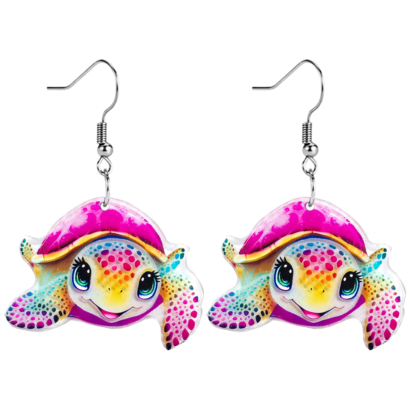 Funny Dog Sunflower Paw Print Earrings for Women - Unique & Quirky Funky Acrylic Dangle Earrings, Cute & Silly Novelty Design, Wacky & Crazy Earrings for Fun Lovers