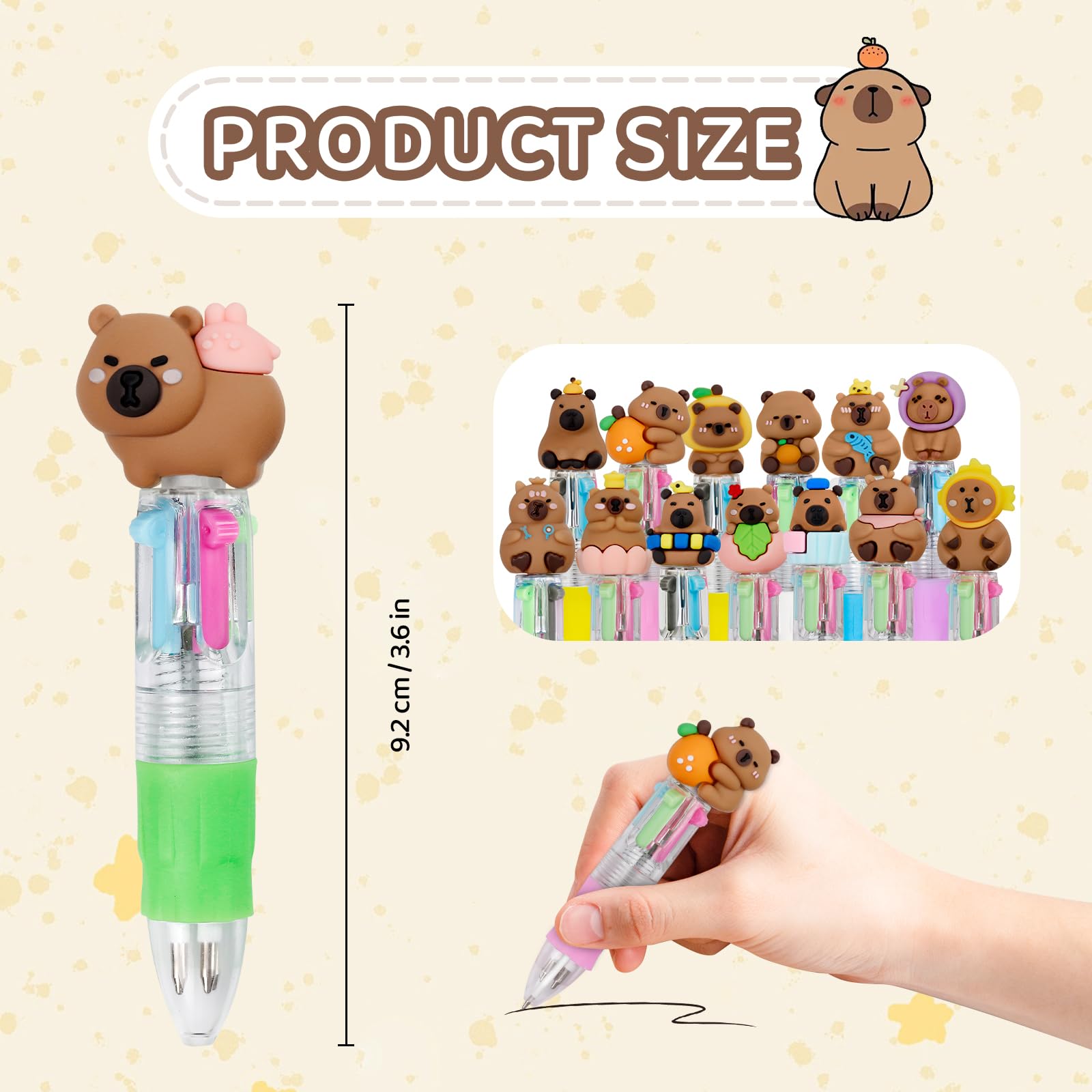 CZWZ 20Pcs Mini Multicolor Pens in One 4-in-1 Cute Pens Bulk for Kids, Fun Kawaii Ballpoint Pens for Birthdays and Children's Party Favors Gifts Teacher School Supplies