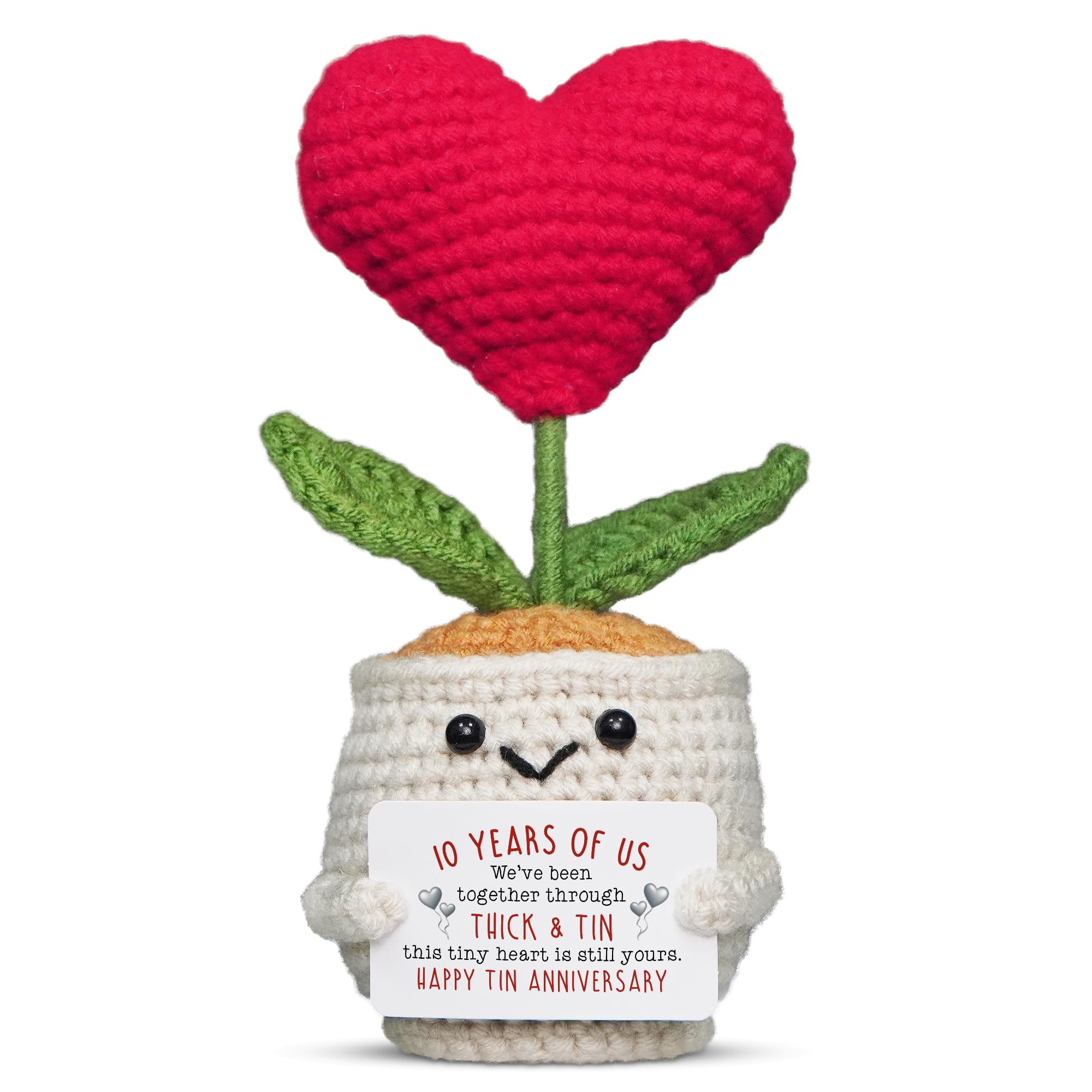 OASSIE Anniversary Couple Gifts for Women Men - Positive Penguin Couple Crochet with Card - Mothers Day Birthday Anniversary Wedding Gifts for Wife Husband Him Her Couples Boyfriend Girlfriend