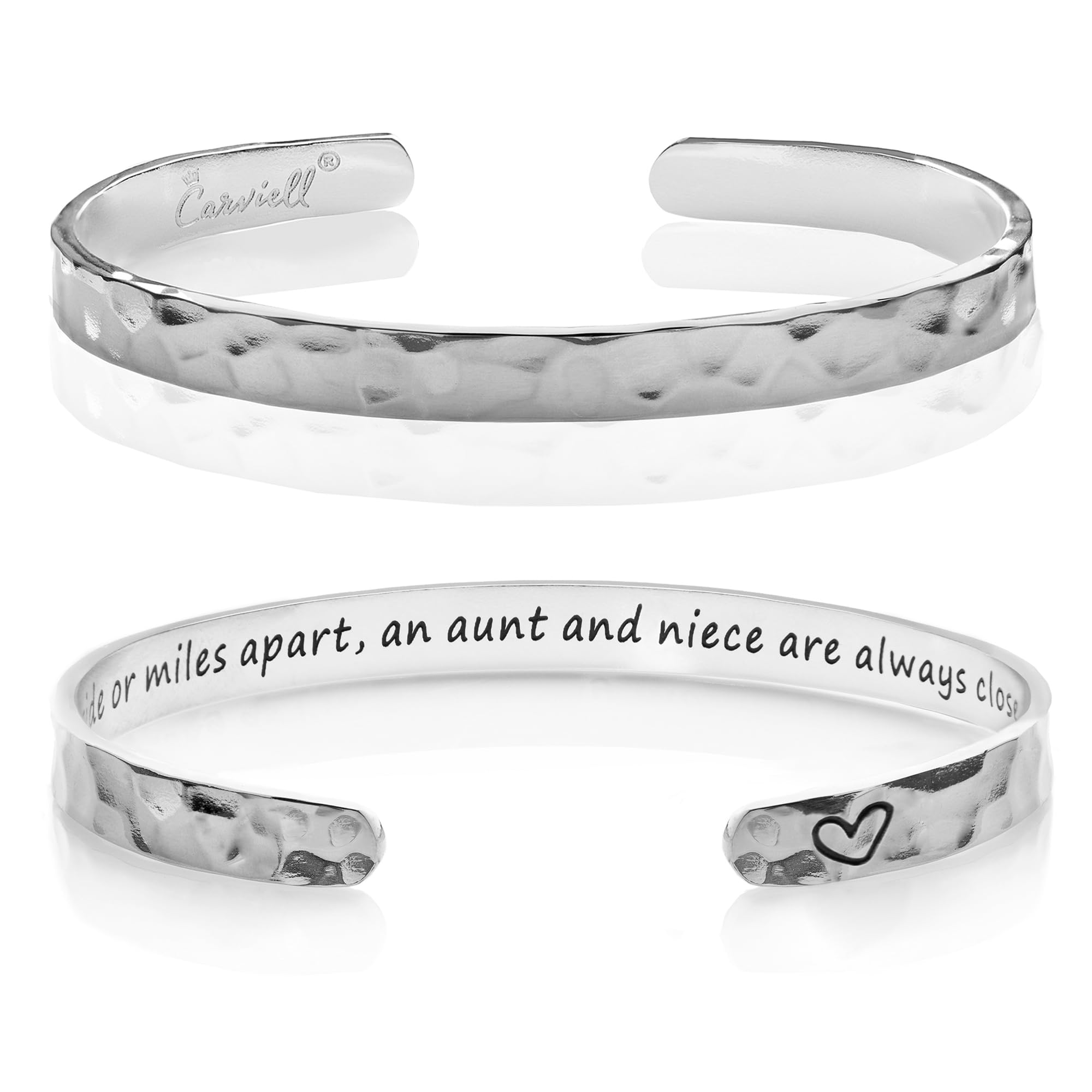 Carviell Bracelet - Gifts for Women – Inspirational, Friendship, Love, Mom, Daughter, Sister, Christian, Graduation, Memorial & Wedding Gifts – 100+ Phrases – Stainless Steel, Gift-Ready