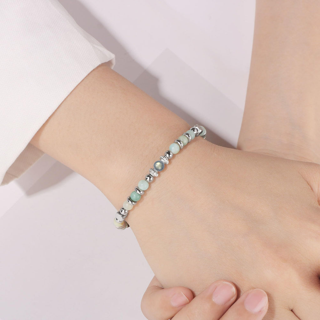 JoycuFF 𝗚𝗶𝗳𝘁𝘀 𝗳𝗼𝗿 𝗪𝗼𝗺𝗲𝗻 𝗠𝗼𝗼𝗻𝘀𝘁𝗼𝗻𝗲 𝗕𝗿𝗮𝗰𝗲𝗹𝗲𝘁 Amazonite Colorful Imperial Jasper Stainless Steel Beads Bracelets, Graduation Christmas Valentines Mothers Day Birthday Gifts