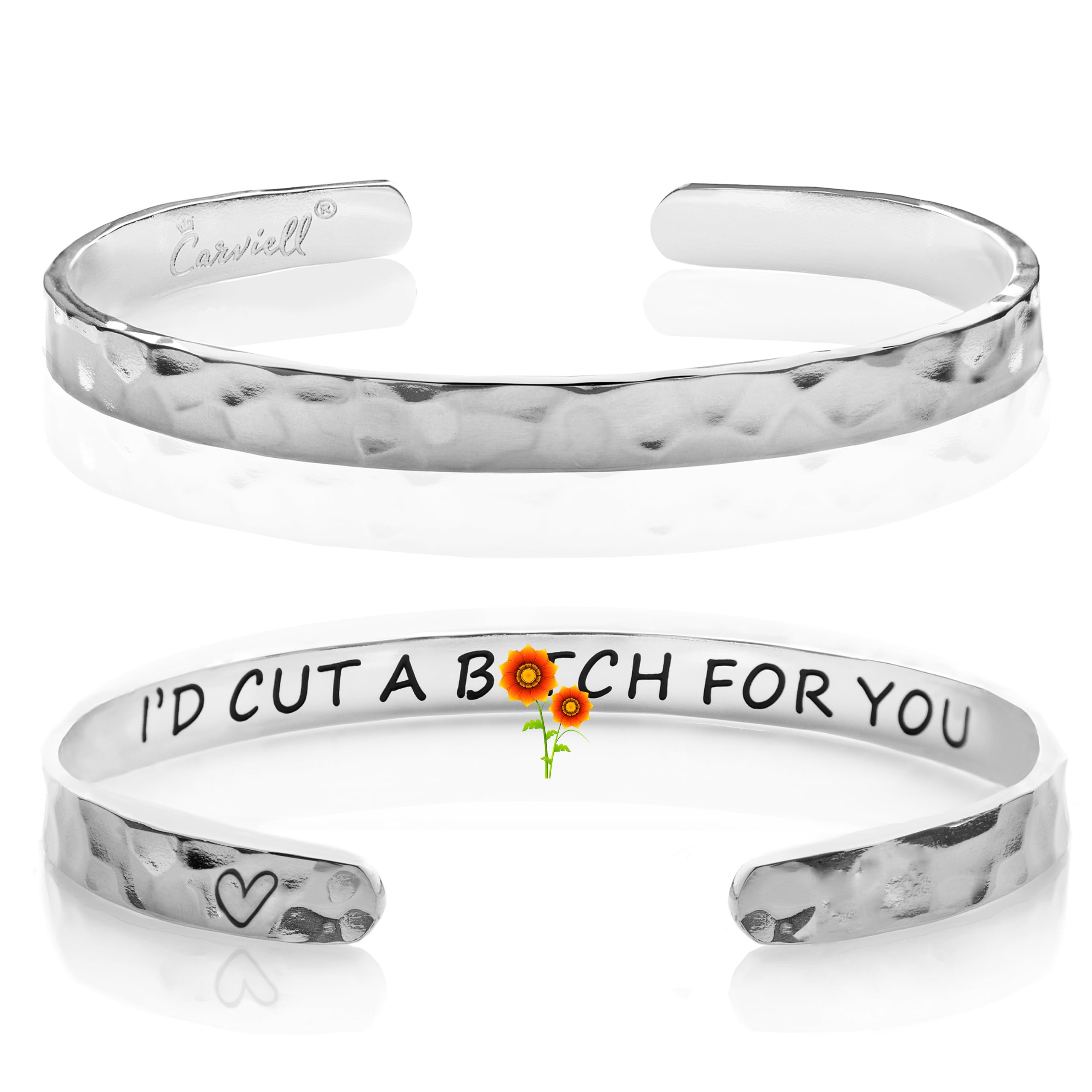 Carviell Bracelet - Gifts for Women – Inspirational, Friendship, Love, Mom, Daughter, Sister, Christian, Graduation, Memorial & Wedding Gifts – 100+ Phrases – Stainless Steel, Gift-Ready