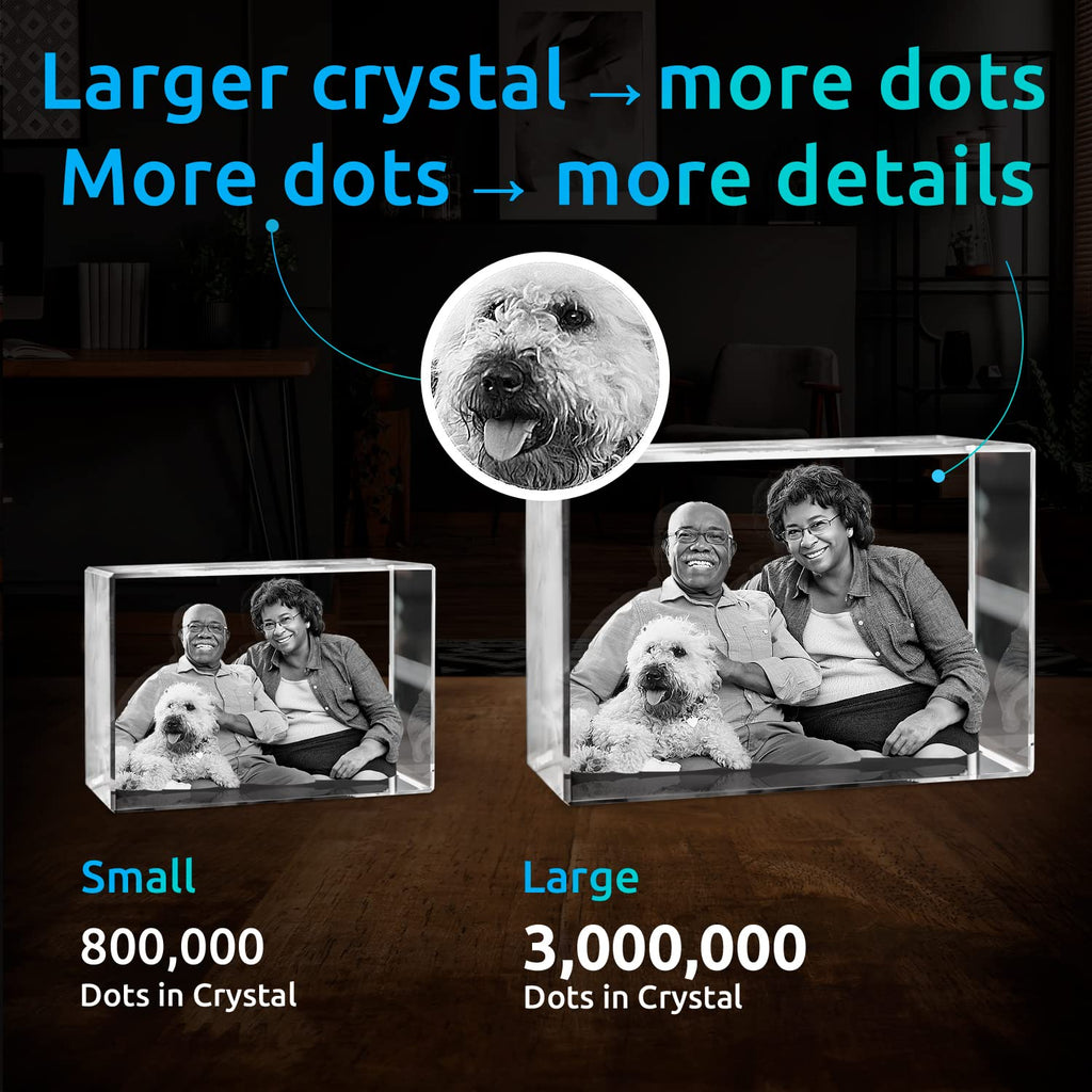 ArtPix 3D Crystal Photo, Personalized Dog Memorial Gifts with Your Own Photo for Dog Lovers, Pet Owners, 3D Laser Etched Picture, Engraved Crystal in Memory of Dog, Customized Gifts