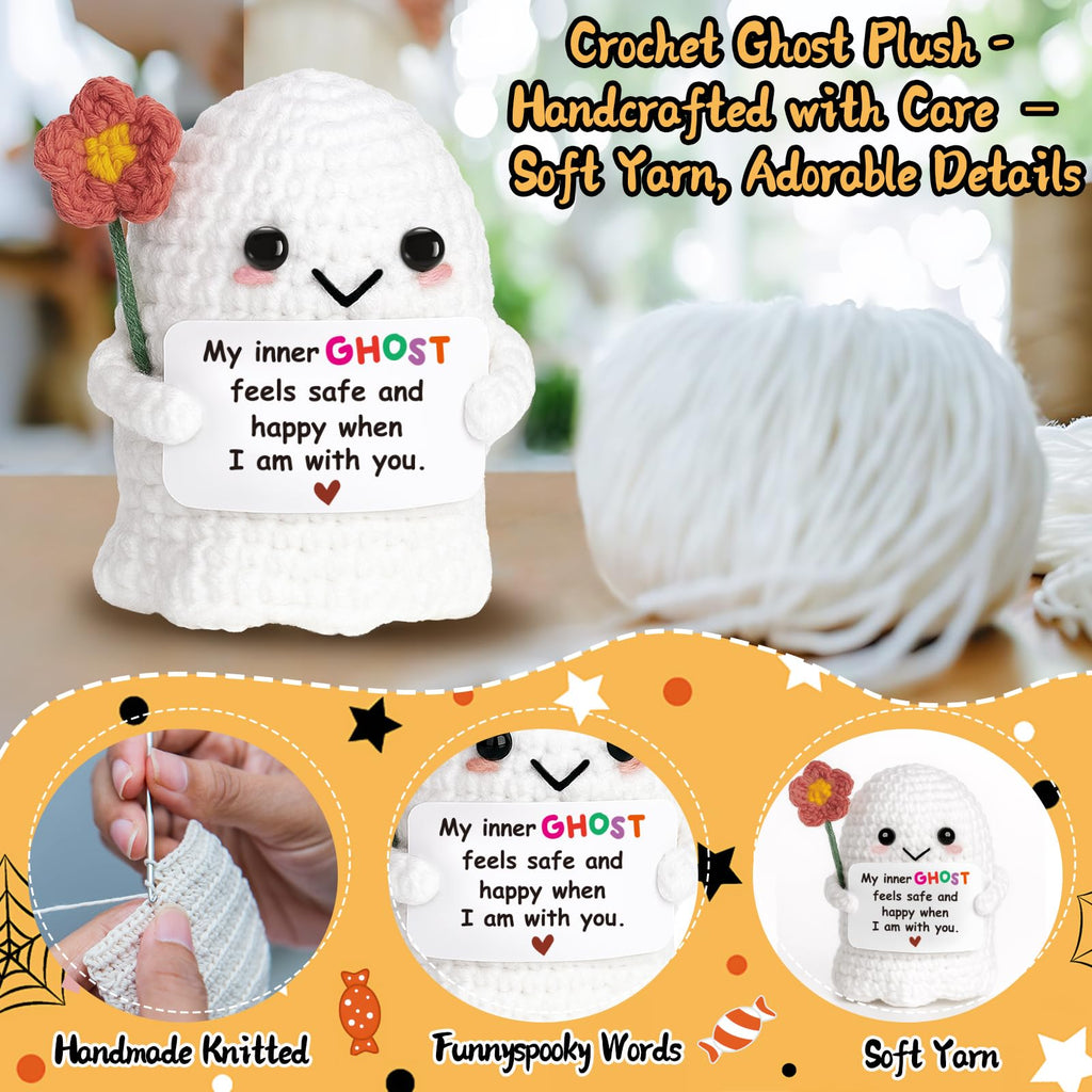 You're My Boo Crochet Ghost - Anniversary Love Birthday Gifts for Women Men Her Him Boyfriend Girlfriend, Fathers Day Card for Husband from Wife - Holiday Stuffers for Halloween Valentine Christmas