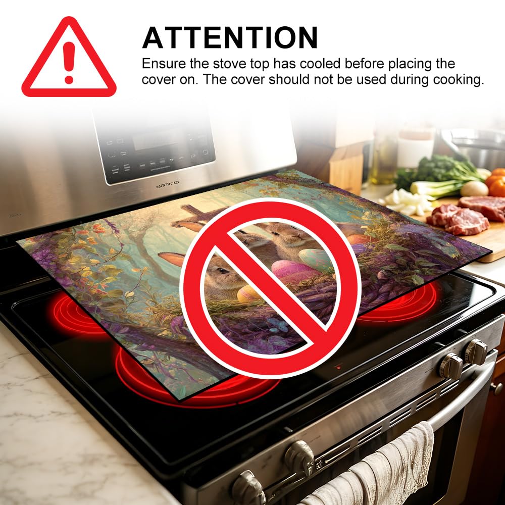 Stove Mat 28.35 x 20.47 Inch Christmas Fireplace and Tree Design Cozy Living Room Holiday Scene Decorative Kitchen Countertop Cover Reusable Flexible Mat for Gas Range Electric Stove Home Winter Décor