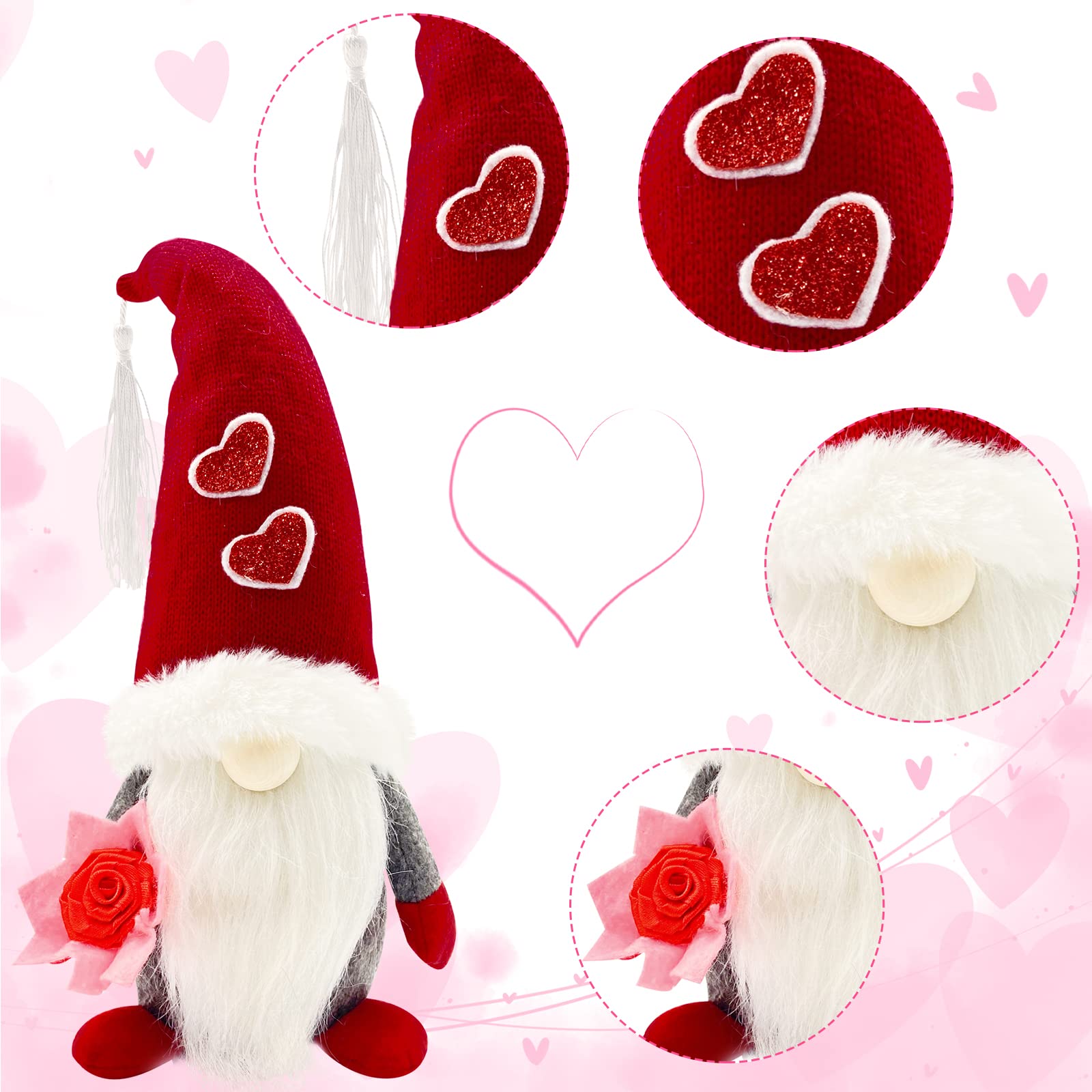 Valentines Day Decor - Valentines Day Decorations - Valentine Couple Gnomes Decorations for Home, Office - Valentine's Gifts for Her, Wife, Women, Girlfriend - Romantic Anniversary Vday Wedding Gift
