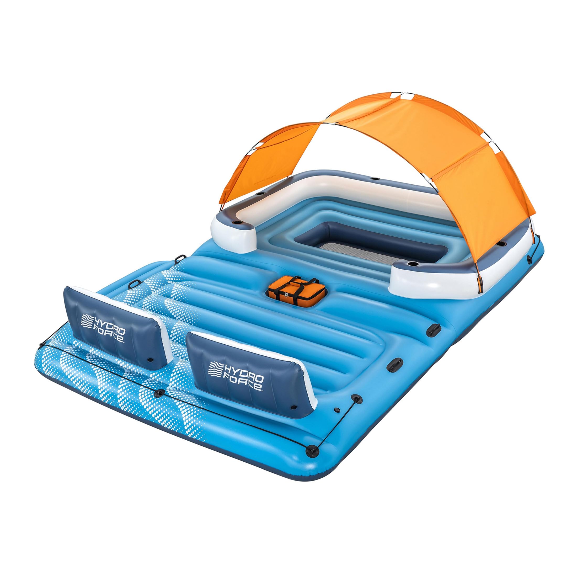 Bestway CoolerZ Tropical Breeze Party Island, Large 6 Person Adult Inflatable Lounger Lake Float