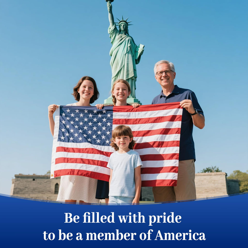 American Flag Durable Nylon 3x5 Ft Outdoor Heavy Duty,100% Nylon fabric made in the USA ,Longest Lasting Non Fading American Flags for Outside 3x5,Waterproof Embroidered American Flag, All Weather US Flags Use Outdoor High Wind,Tear Proof America Flag Sew