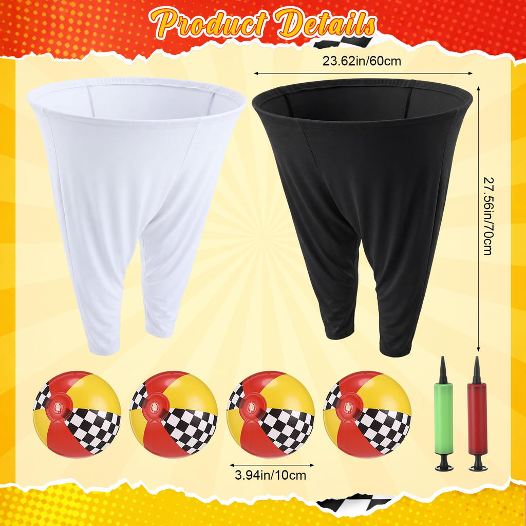 14 Pcs Granny Pants Yard Game Sets with 2 Oversized Gaint Pants & 10 Bouncy Balls & 2 Air Pump Hilarious Outdoor Tossing Game for Adult Family Gathering Backyard Party