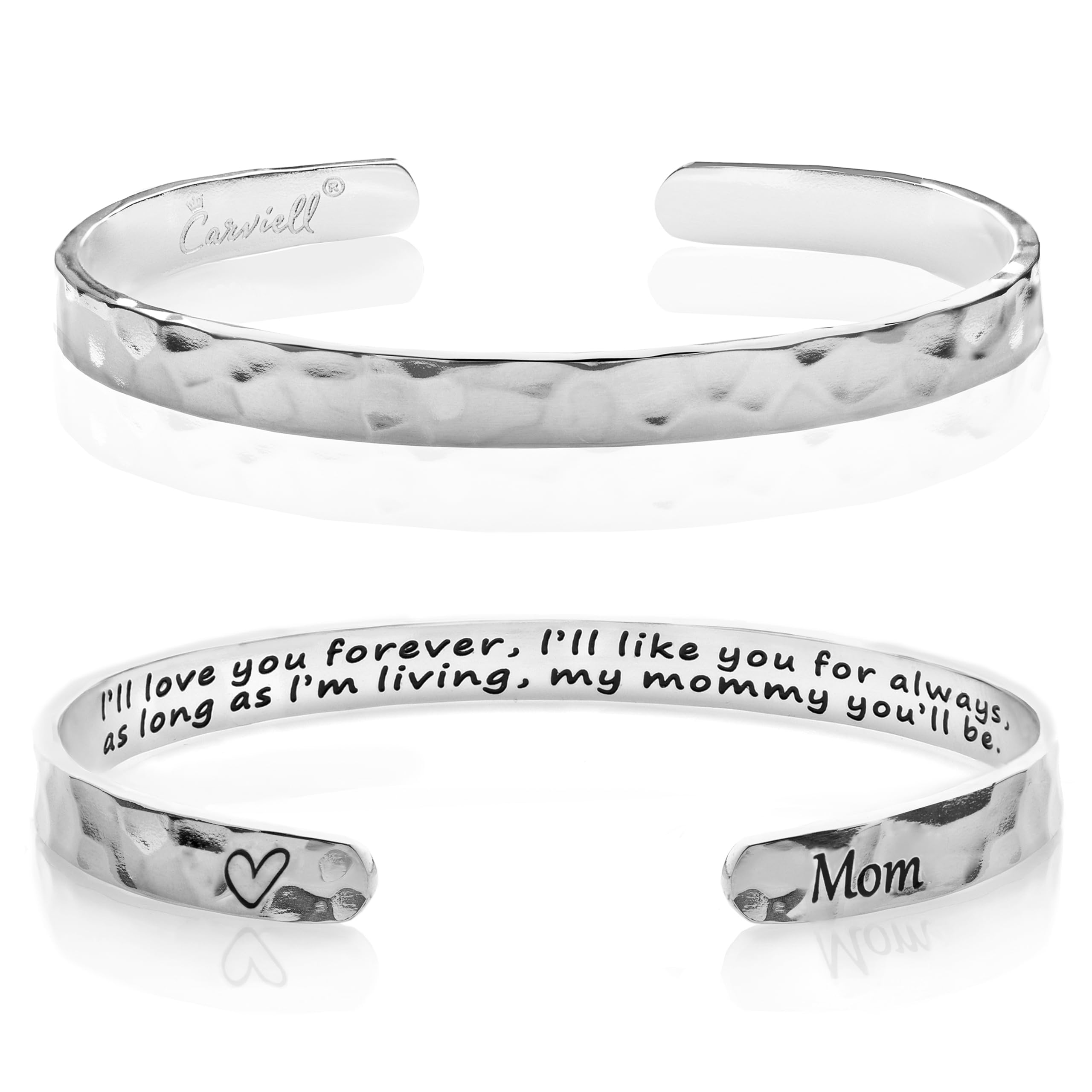 Carviell Bracelet - Gifts for Women – Inspirational, Friendship, Love, Mom, Daughter, Sister, Christian, Graduation, Memorial & Wedding Gifts – 100+ Phrases – Stainless Steel, Gift-Ready