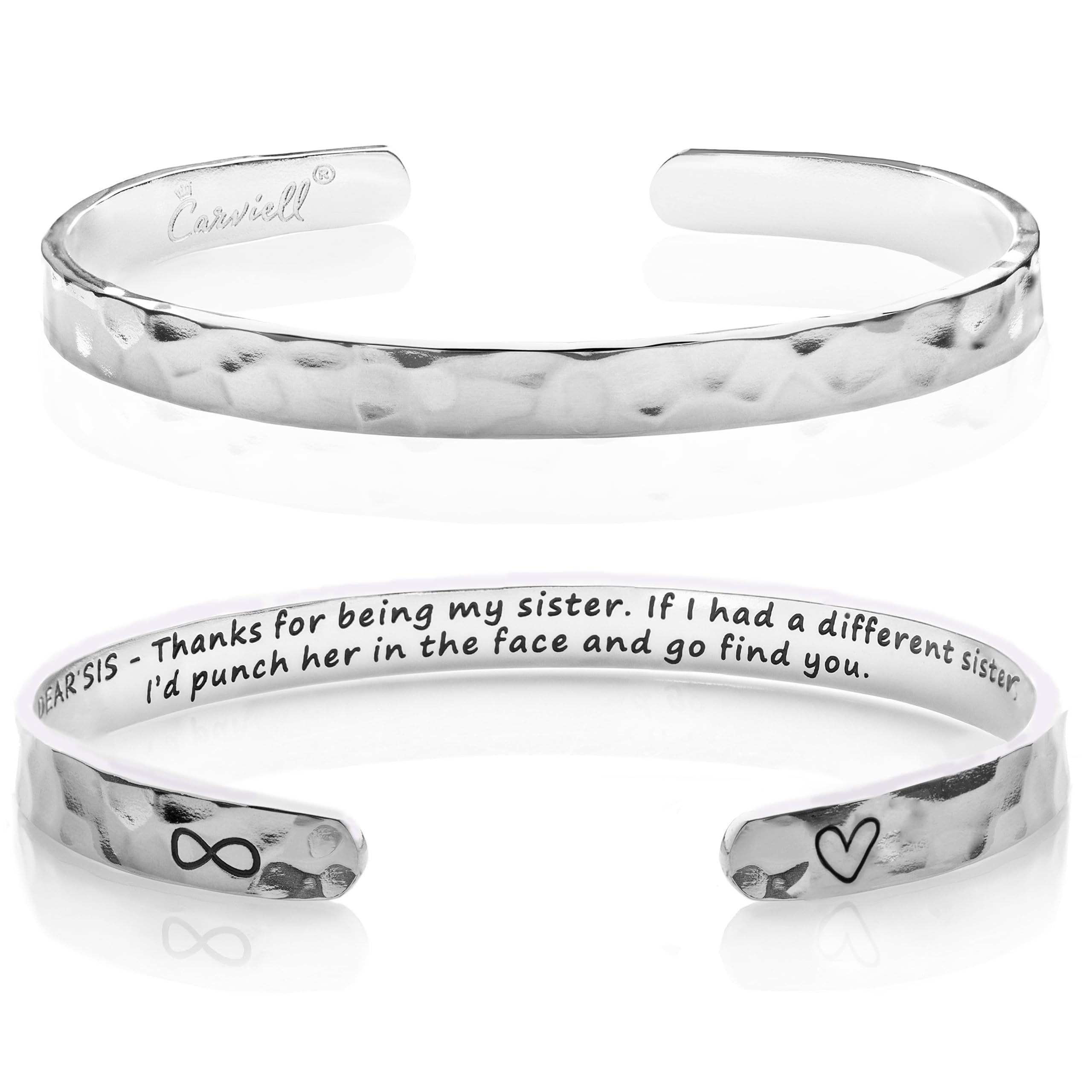 Carviell Bracelet - Gifts for Women – Inspirational, Friendship, Love, Mom, Daughter, Sister, Christian, Graduation, Memorial & Wedding Gifts – 100+ Phrases – Stainless Steel, Gift-Ready