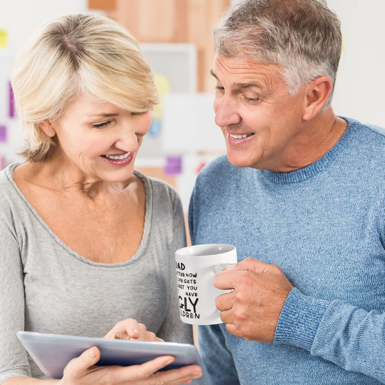 Fathers Day Dad Gifts from Daughter Son - 11oz Funny Coffee Mug for Dad Husband from Wife Kids Unique Ceramic Cup Printed on Both Sides Personalized Birthday Father’s Day Presents for Daddy Stepfather