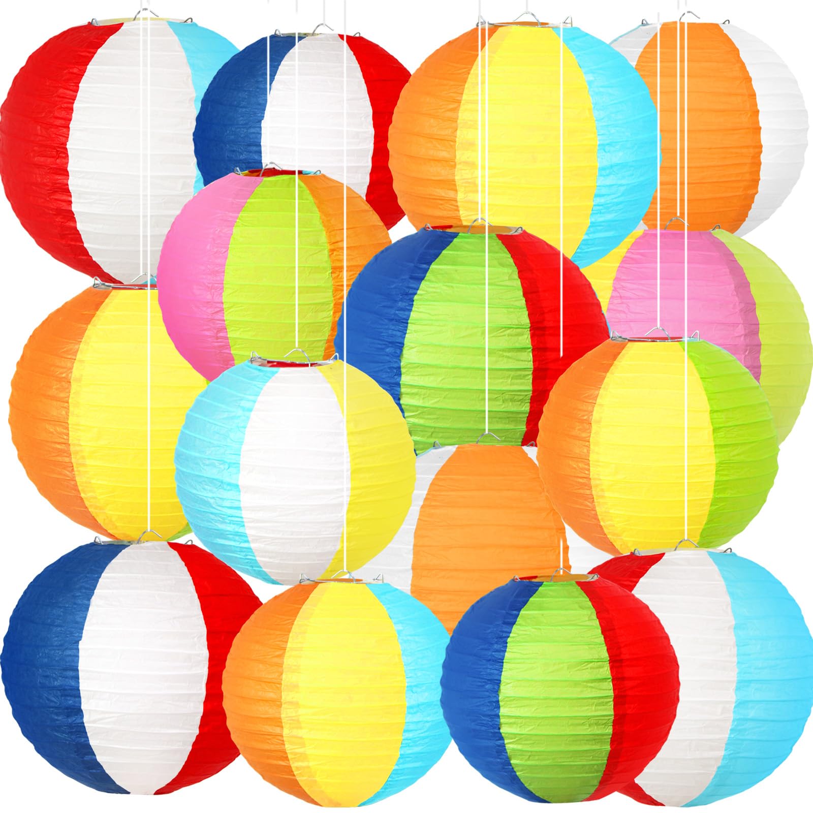 12 PCS Lucky Green Paper Lanterns, 8" Hanging Clover Decorations for Garden Party, Casino Night, The Lucky One Baby Shower, Irish Wedding & Spring Events, St. Patrick's Day
