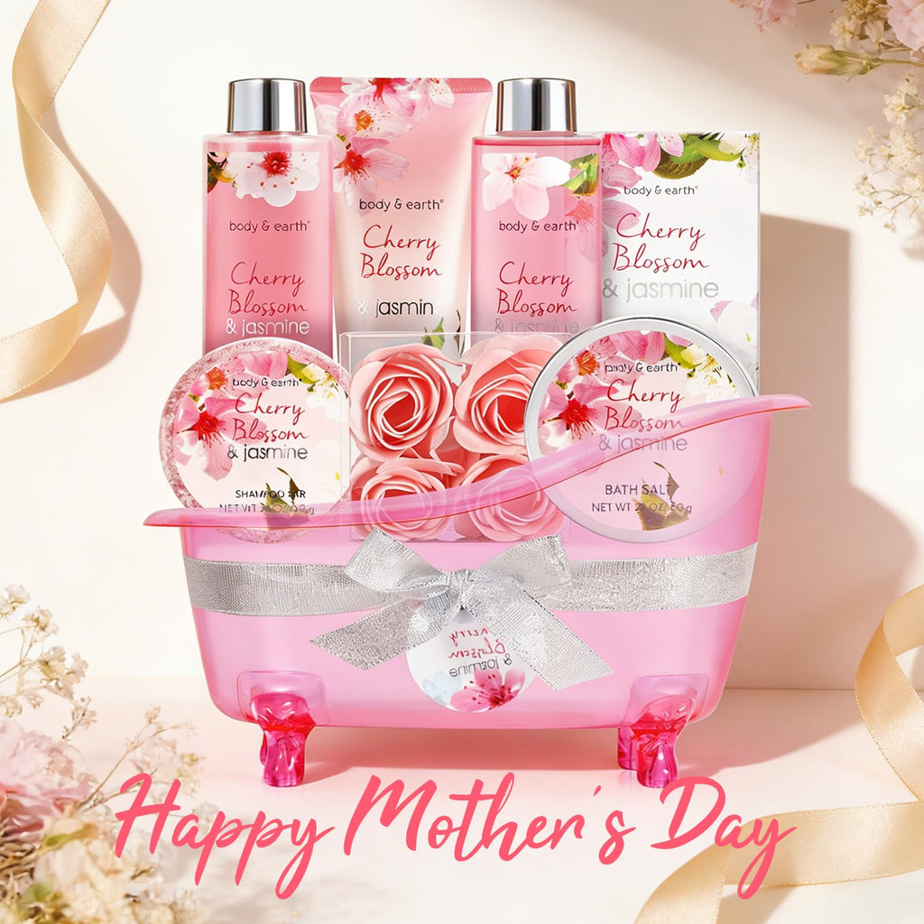 Gift Set for Women Body & Earth Gifts Set Lavender Gift Baskets For Women Bath Sets with Bubble Bath Body Lotion Scented Candle Mother‘s Day Gifts for mom