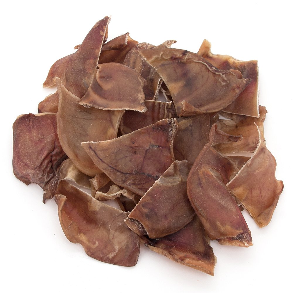 Best Pet Supplies GigaBite Roasted Pig Ears for Dogs - Natural Dog Chews, Roasted Pigs Ears, Safe for Puppies and Aggressive Chewers, Cleans Teeth and Gums - Slivers, 1.8 Pounds