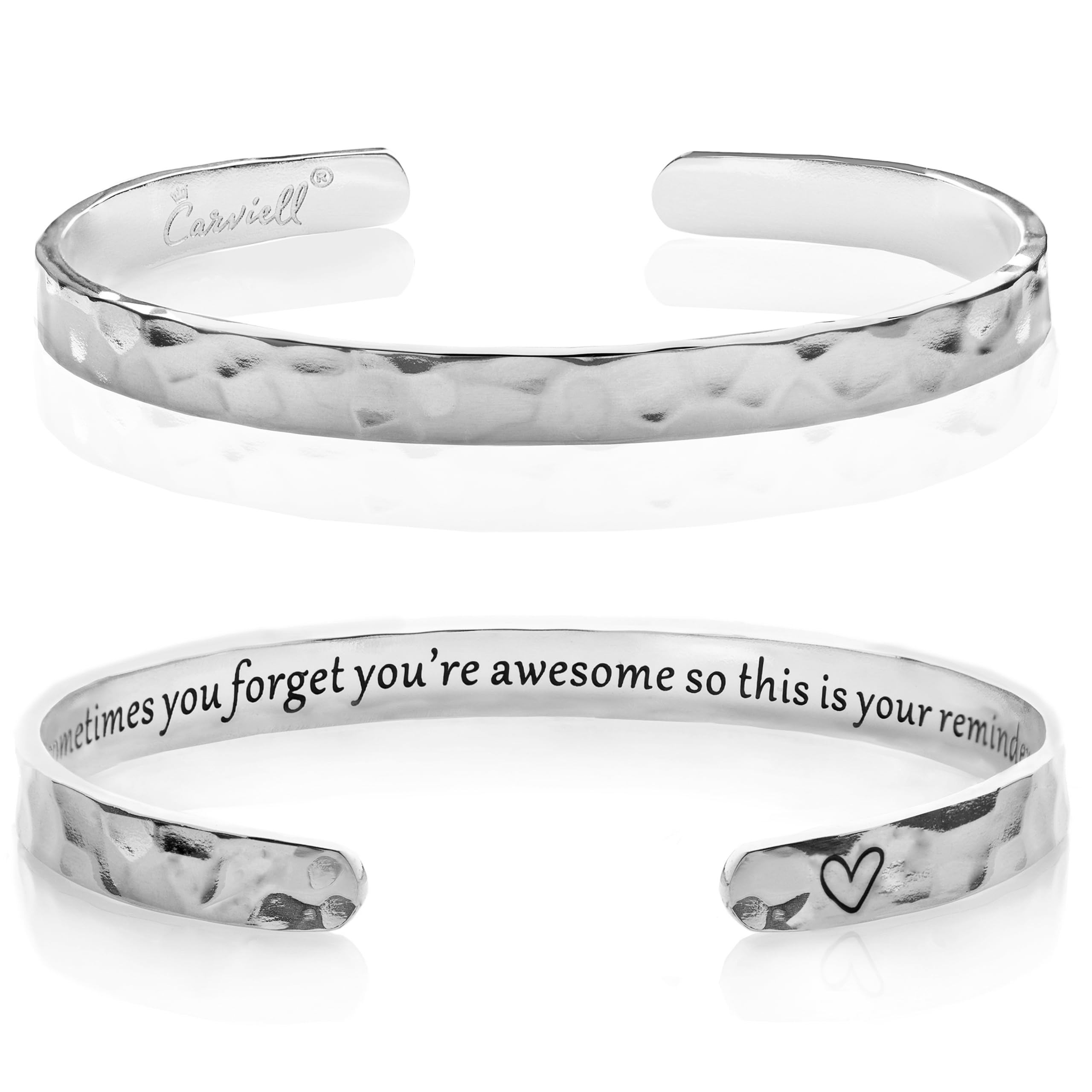Carviell Bracelet - Gifts for Women – Inspirational, Friendship, Love, Mom, Daughter, Sister, Christian, Graduation, Memorial & Wedding Gifts – 100+ Phrases – Stainless Steel, Gift-Ready