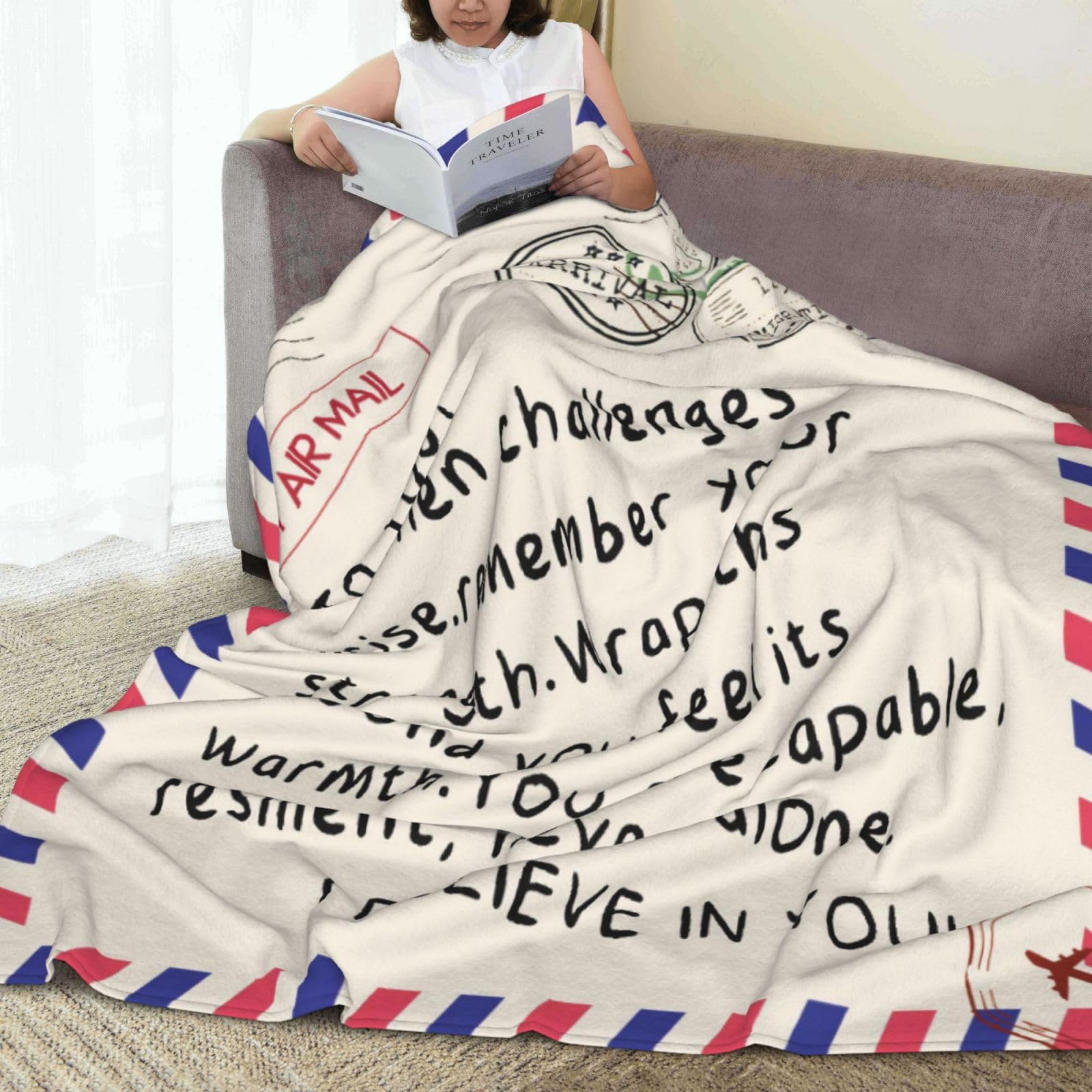 Throw Blankets Anniversary Birthday Gift for Mom from Daughter Son, Dear Mom Blanket for Mother's Day, Super Soft Flannel Throw Blankets for Christmas Valentines Day for Bed Couch(50x60)