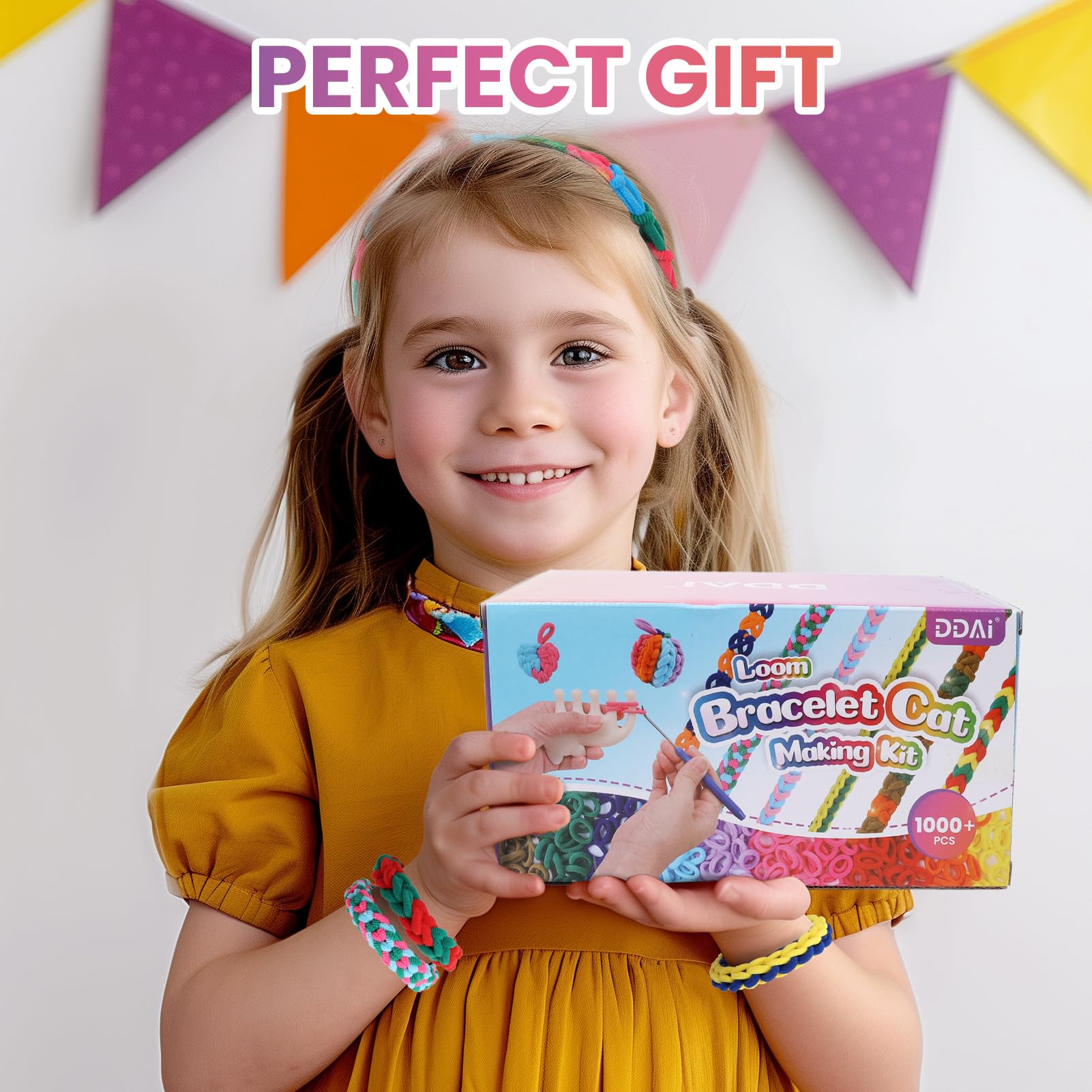 DDAI Arts and Crafts for Kids Age 8-12 Friendship Bracelet Making Kit for Girls - Best Birthday Gifts Ideas for Girl 7 9 10 11 Year Old - Popular Bracelets String Maker Toys Set