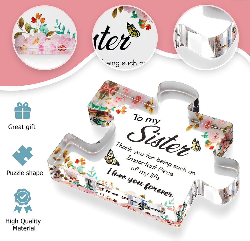 Engraved Acrylic Block Puzzle - Sentimental Gift for Her - Valentine's Day & Fiance Birthday Gift