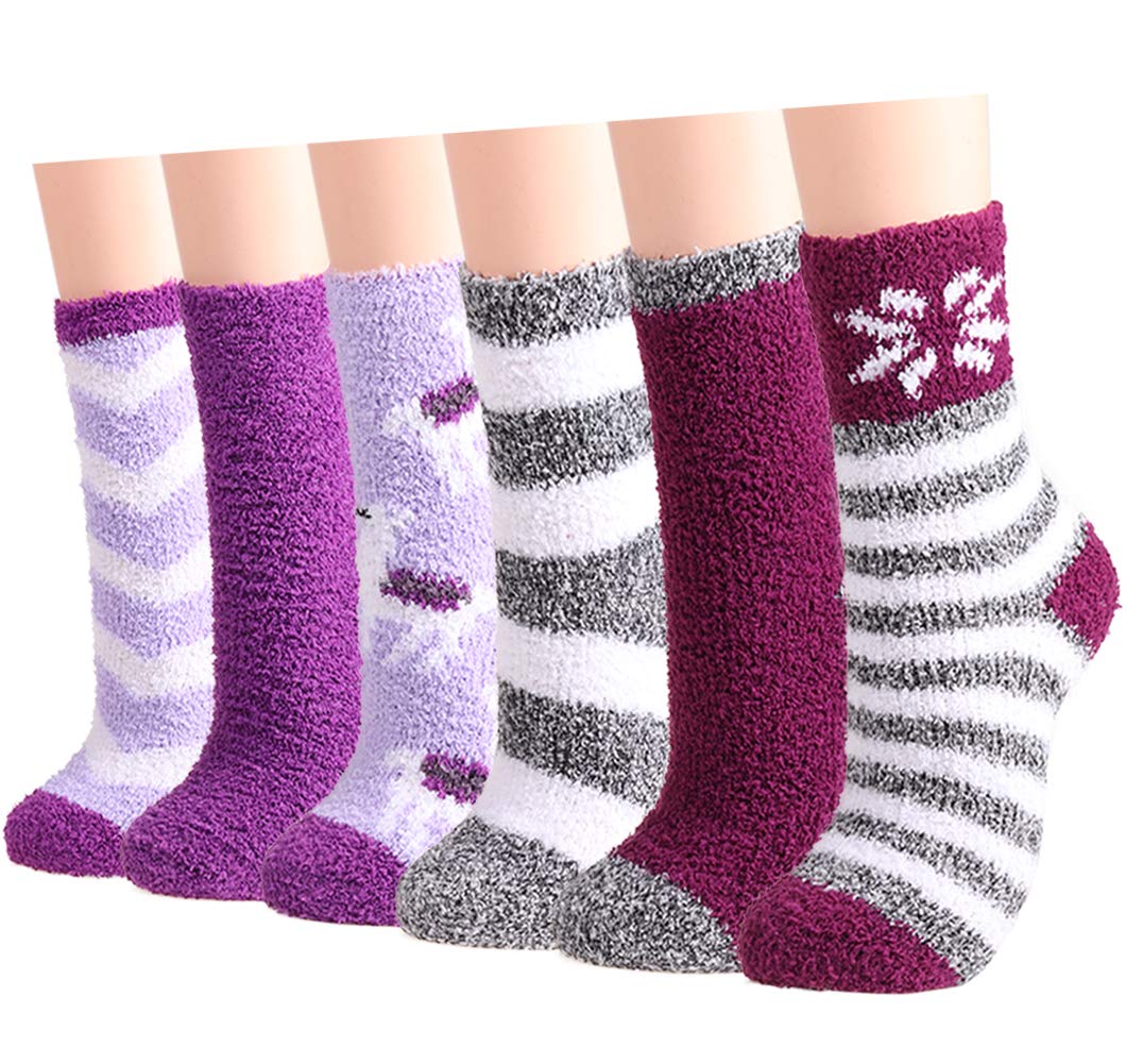 Plush Fuzzy Socks for Women Fluffy Cozy Slipper Socks Fall Thanksgiving Birthday Gifts for Her