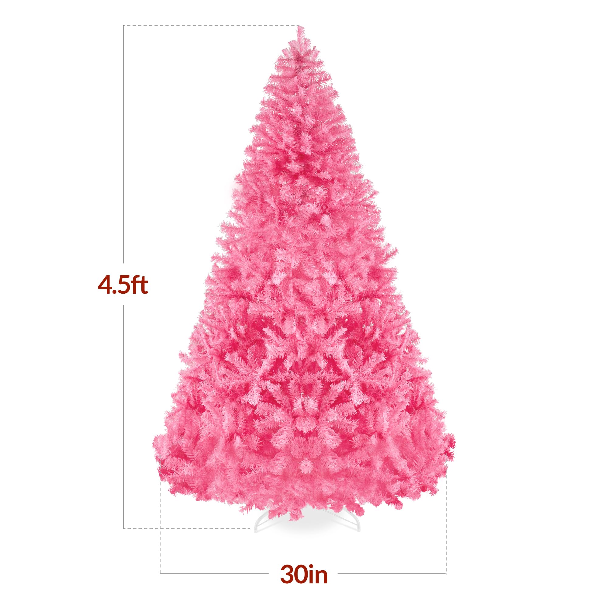 Best Choice Products Artificial Christmas Tree, 6ft Premium Unlit Hinged Design, Dense Branches Realistic Holiday Décor w/Easy Assembly, Base