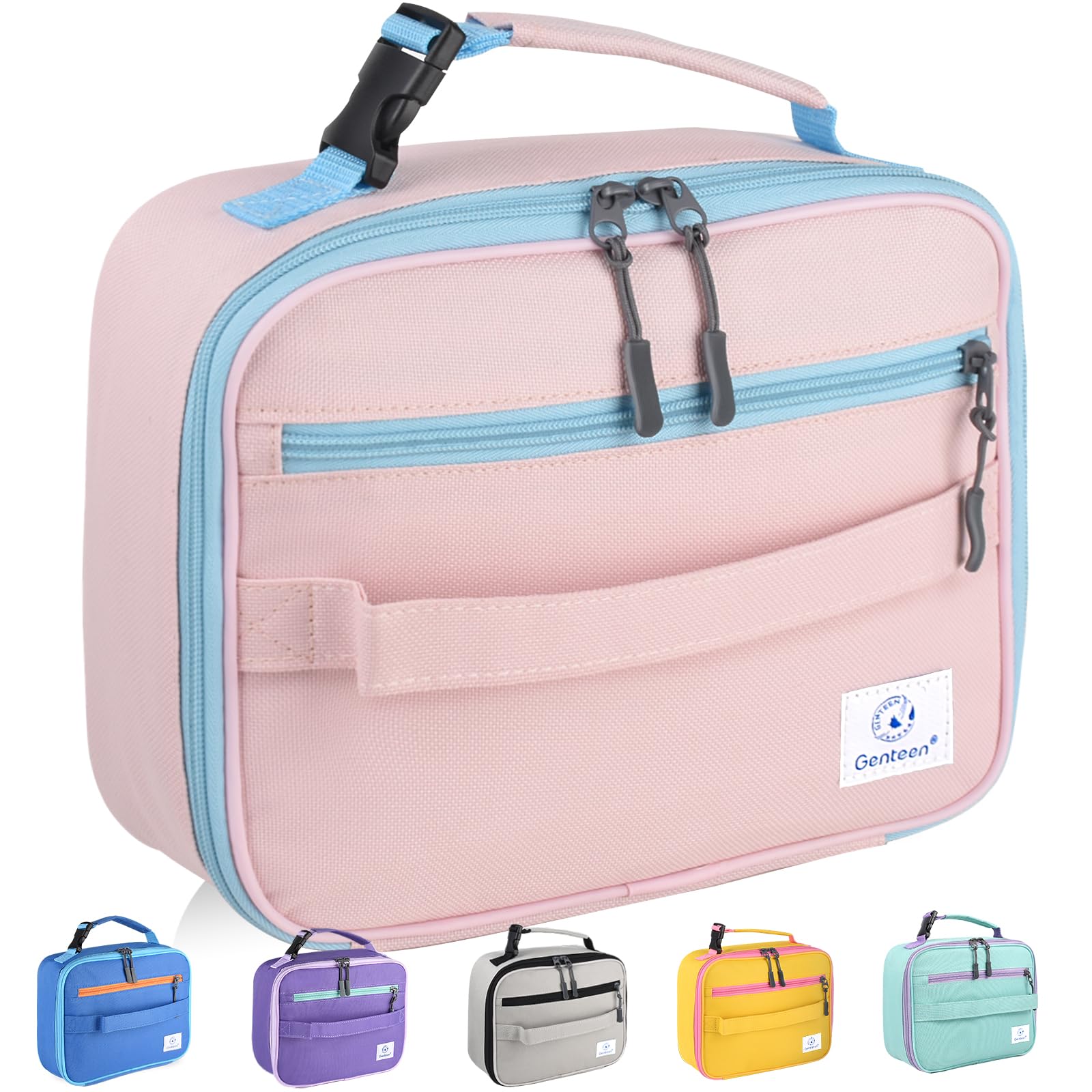 Genteen Lunch Box Kids, Insulated Lunch Bag Kids Boys Girls Back to School, Soft Lunch Box for Men Reusable Lunchbox for Office,Outdoor,School (Black)