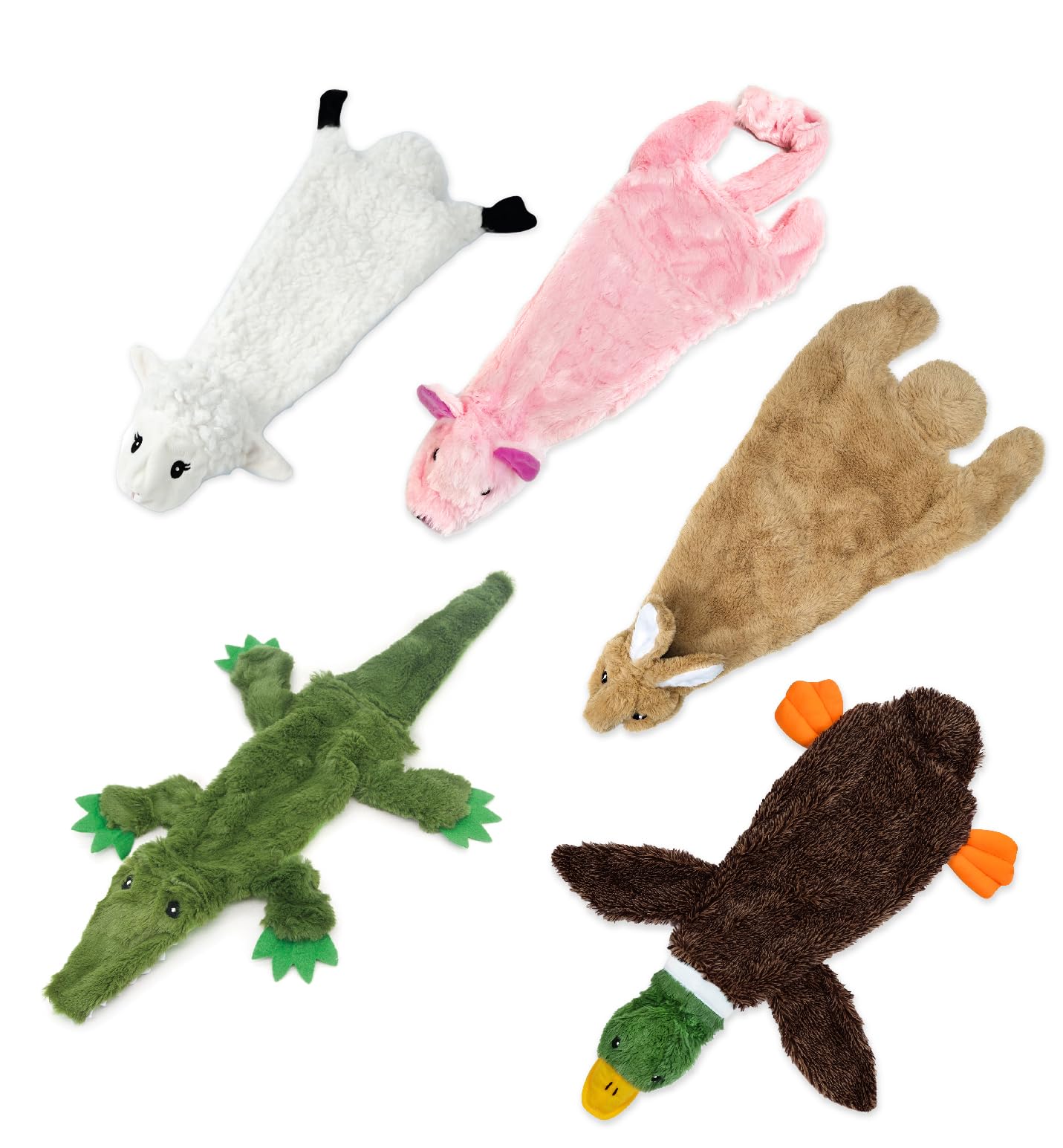 Best Pet Supplies Squeaky Dog Toys with Soft Durable Fabric for Small, Medium and Large Pets Interactive Toy for Indoor Play, Supports Active Biting and Play - 4 Figures, Small