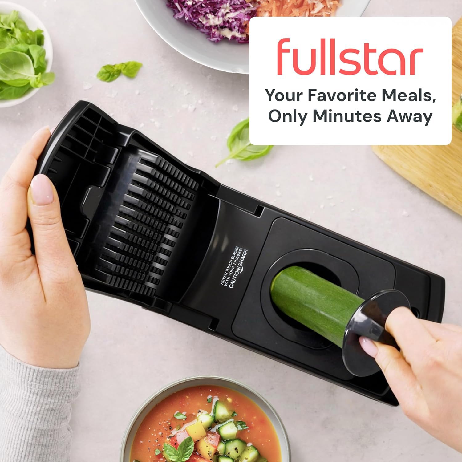 Fullstar The Original Pro Chopper - Vegetable Chopper and Spiralizer, Food Chopper with Container, Fruit Slicer, Kitchen Gadgets & Gifts, Home Essentials (4 in 1, White)