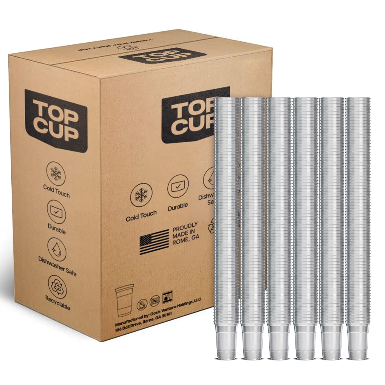 Top Cup America's 250th Birthday 20 oz Reusable Aluminum Party Cups 20 Count | Durable, Reusable & Recyclable, Made in USA