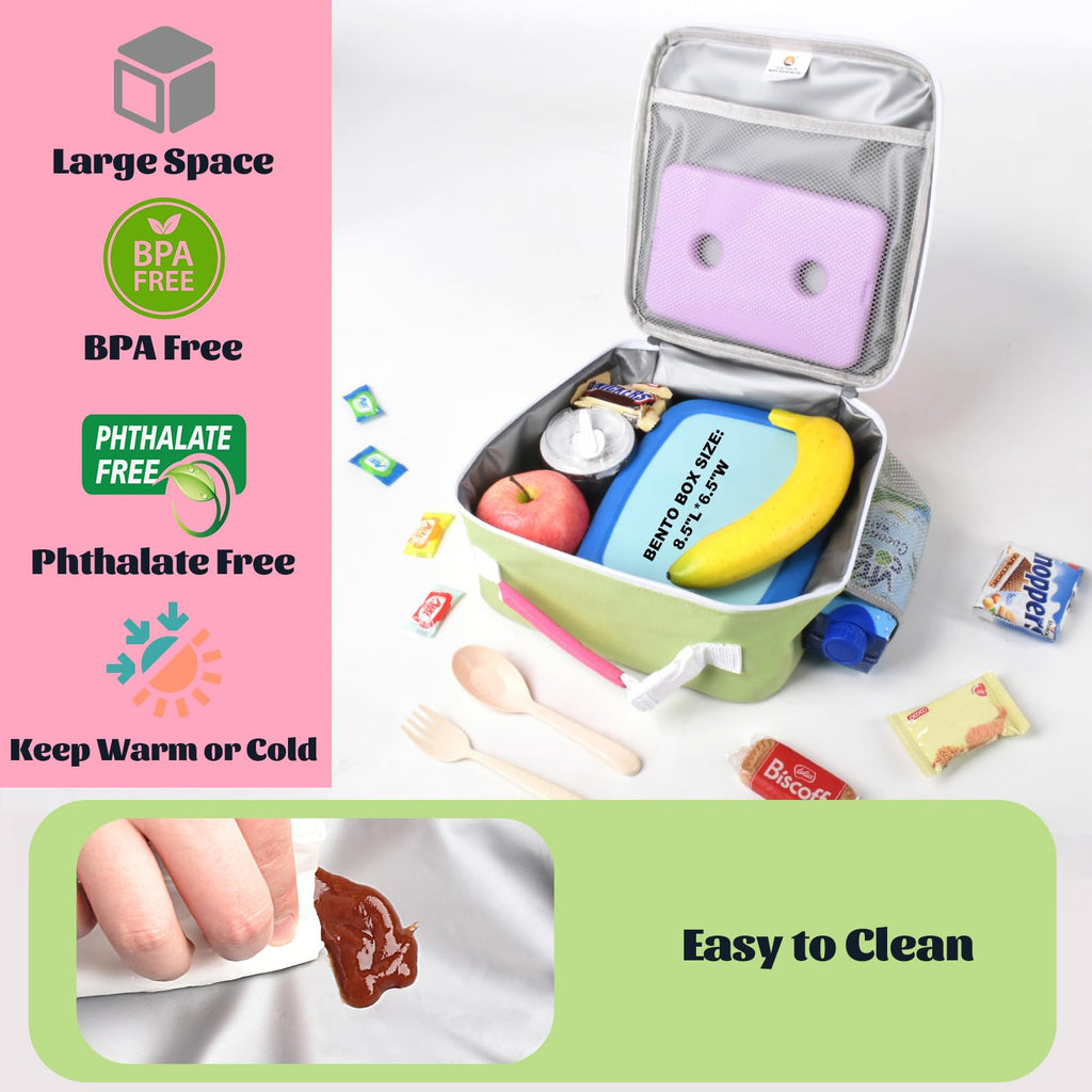 CaCTOUR Lunch Box Kids,Premium Insulated Lunchbox for Girls Boys,Soft Mini Cooler Bag Back to School Thermal Reusable Lunch Bag for Work School Picnic (Blue)