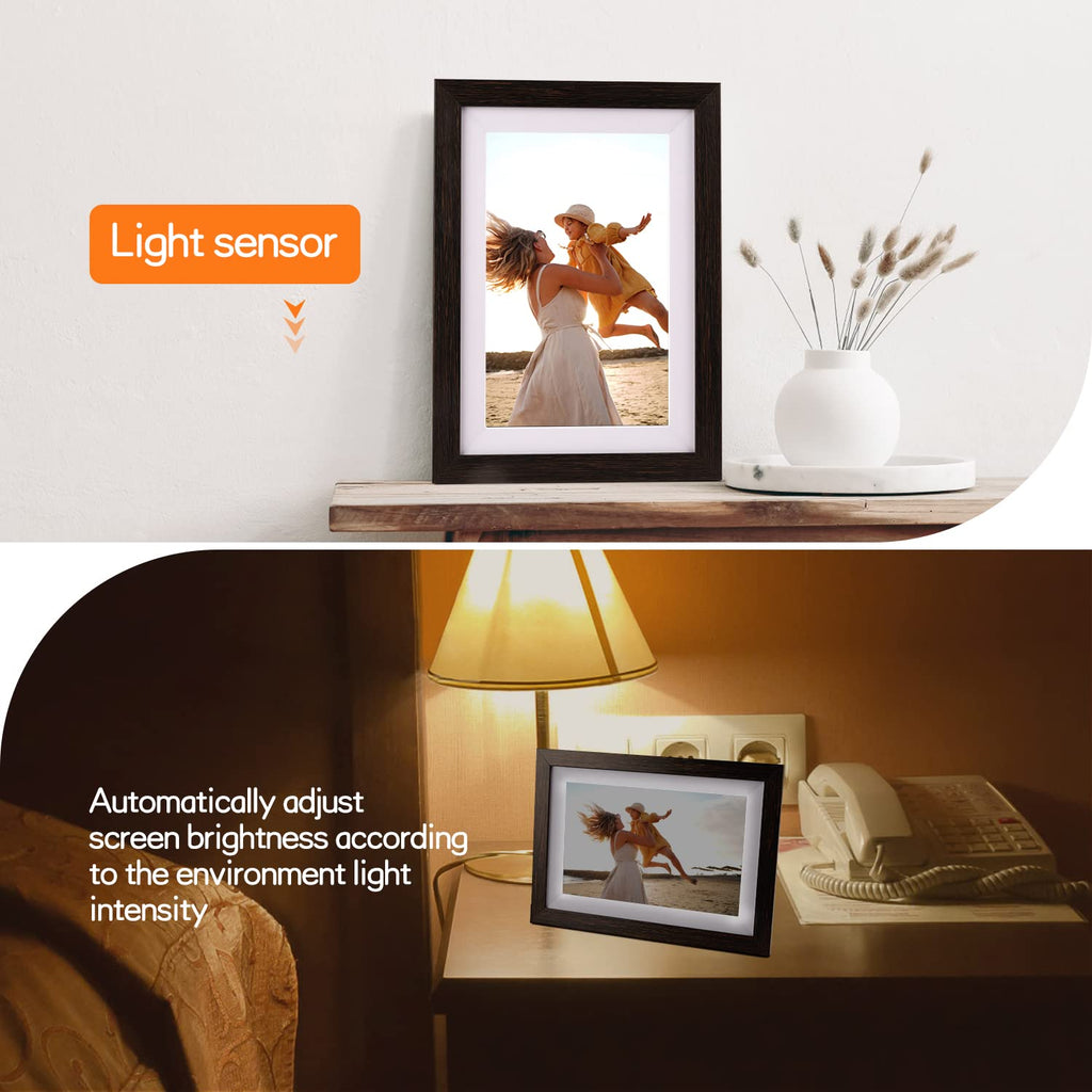Frameo Digital Picture Frame, 10.1 Inch Smart WiFi Photo Frame with 1280x800 HD IPS Touch Screen, Auto-Rotate, Wall Mountable, Share Photos/Videos Instantly via App from Anywhere