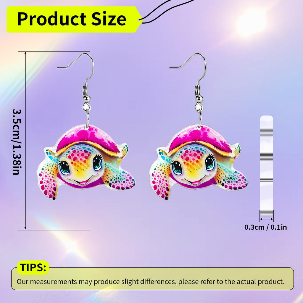 Funny Dog Sunflower Paw Print Earrings for Women - Unique & Quirky Funky Acrylic Dangle Earrings, Cute & Silly Novelty Design, Wacky & Crazy Earrings for Fun Lovers