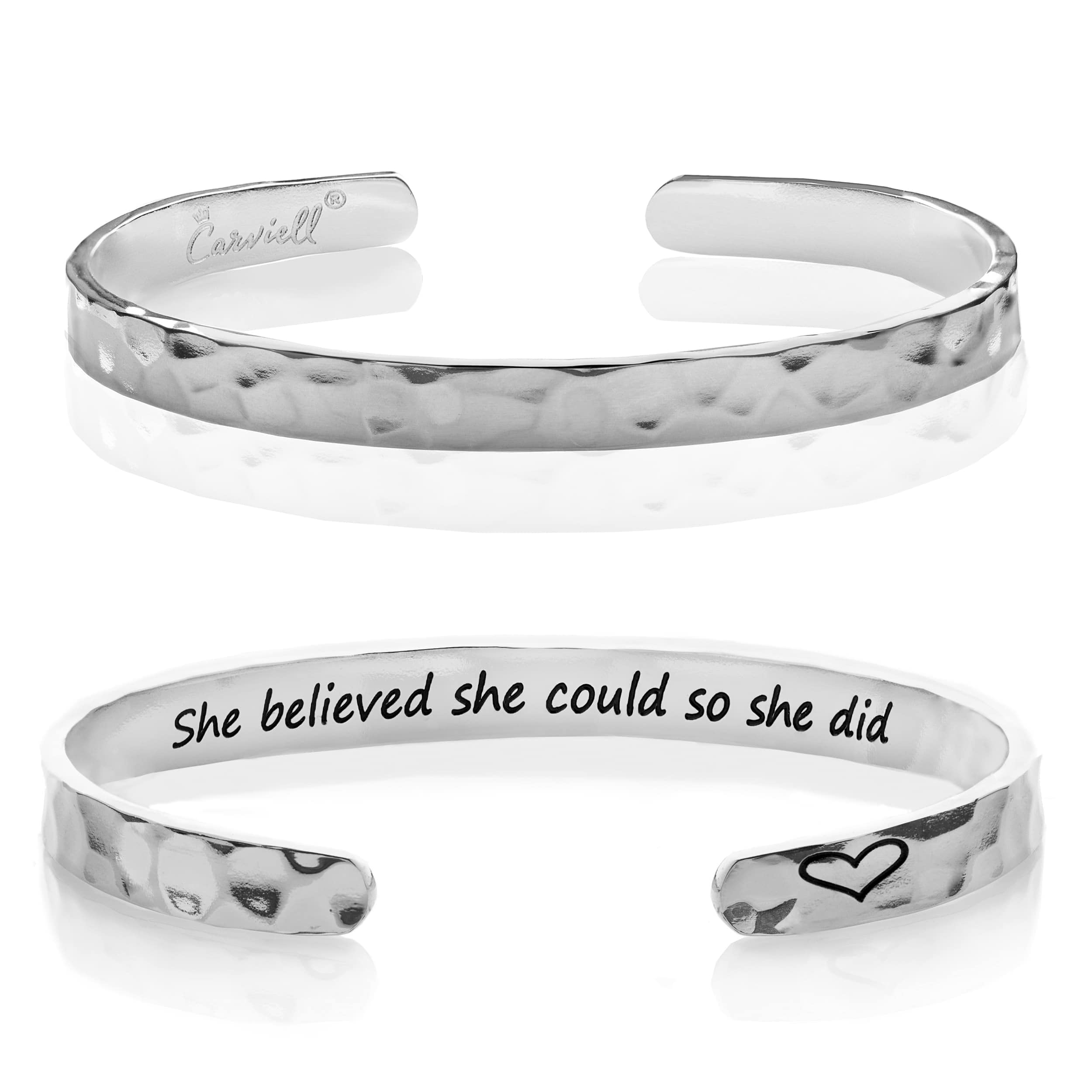 Carviell Bracelet - Gifts for Women – Inspirational, Friendship, Love, Mom, Daughter, Sister, Christian, Graduation, Memorial & Wedding Gifts – 100+ Phrases – Stainless Steel, Gift-Ready