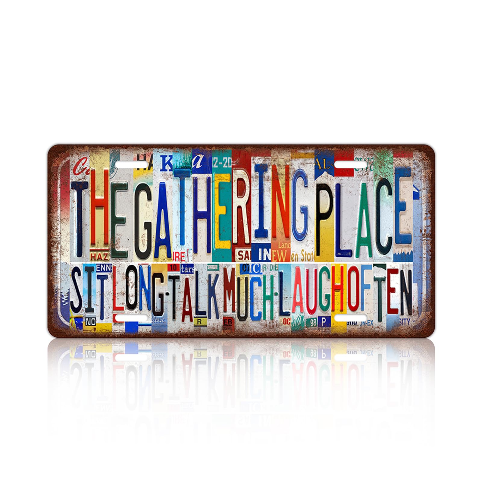 Vintage Wall Decor Grandkids The Best Part Of Growing Old License Plate Metal Sign Tin Signs Poster