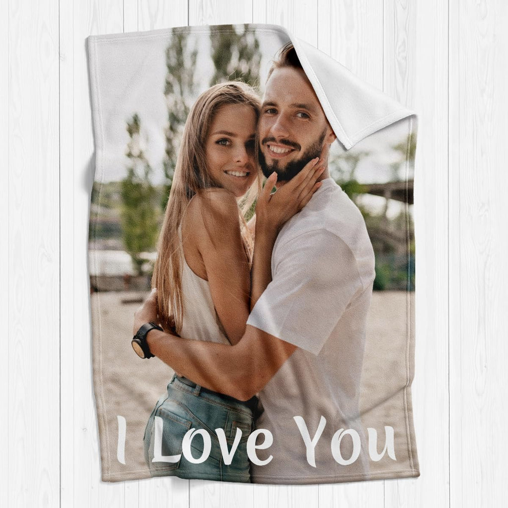 inkArts Custom Blanket Throws with Photos Text Personalized with Picture Customizable, Customize for Mom, Dad, Couple, Girlfriend, Boyfriend, Husband & Wife