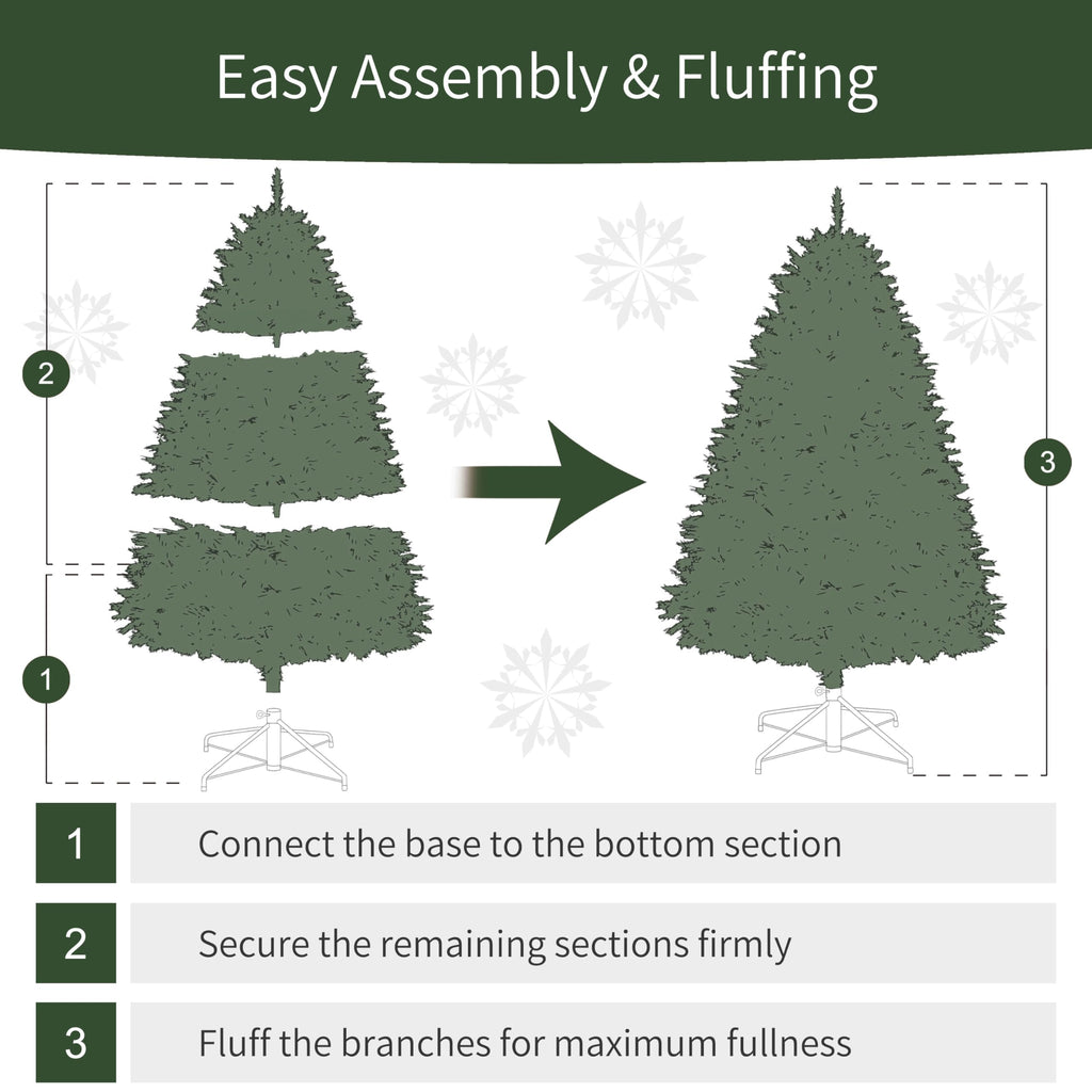 Puleo International 7.5ft Pre-Lit Aspen Fir Artificial Christmas Tree with 700 Clear Lights, 1319 Realistic Dense Branch Tips, Easy Setup Artificial Trees with Sturdy Metal Stand