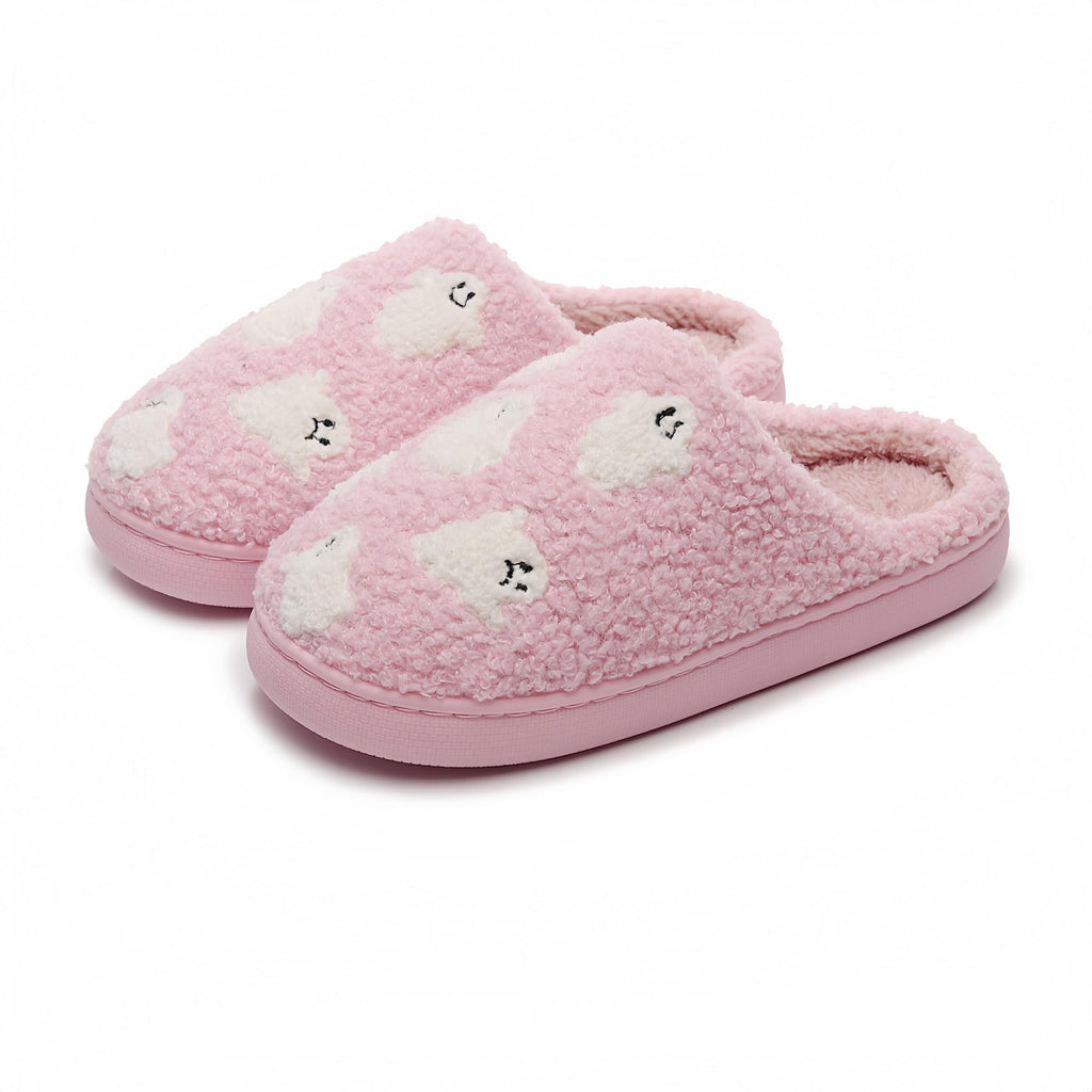 Halloween Slippers for Women Retro Soft Cozy Comfy Plush Lightweight Slip-on Indoor Outdoor Anti-Skid Sole Christmas House Shoes