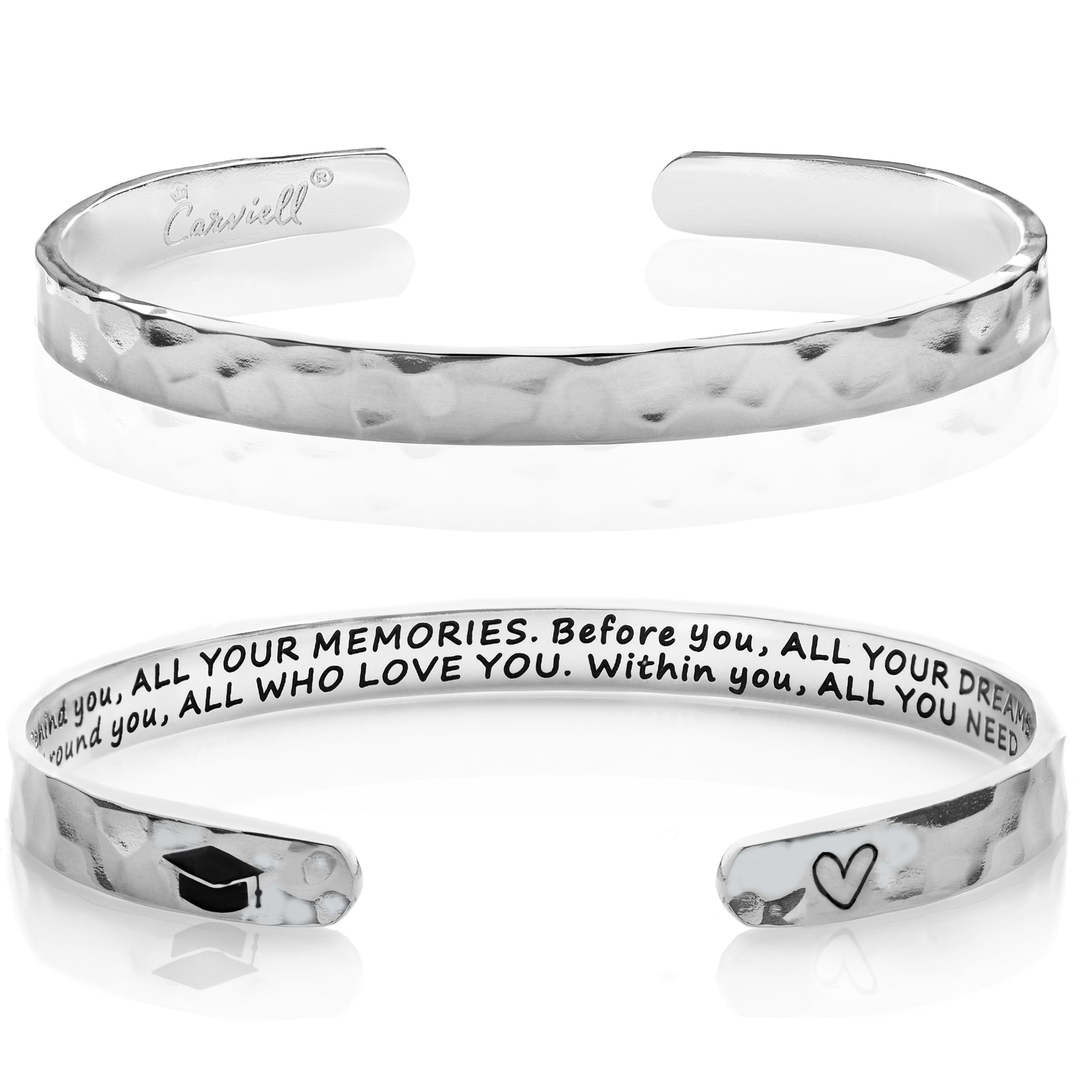 Carviell Bracelet - Gifts for Women – Inspirational, Friendship, Love, Mom, Daughter, Sister, Christian, Graduation, Memorial & Wedding Gifts – 100+ Phrases – Stainless Steel, Gift-Ready
