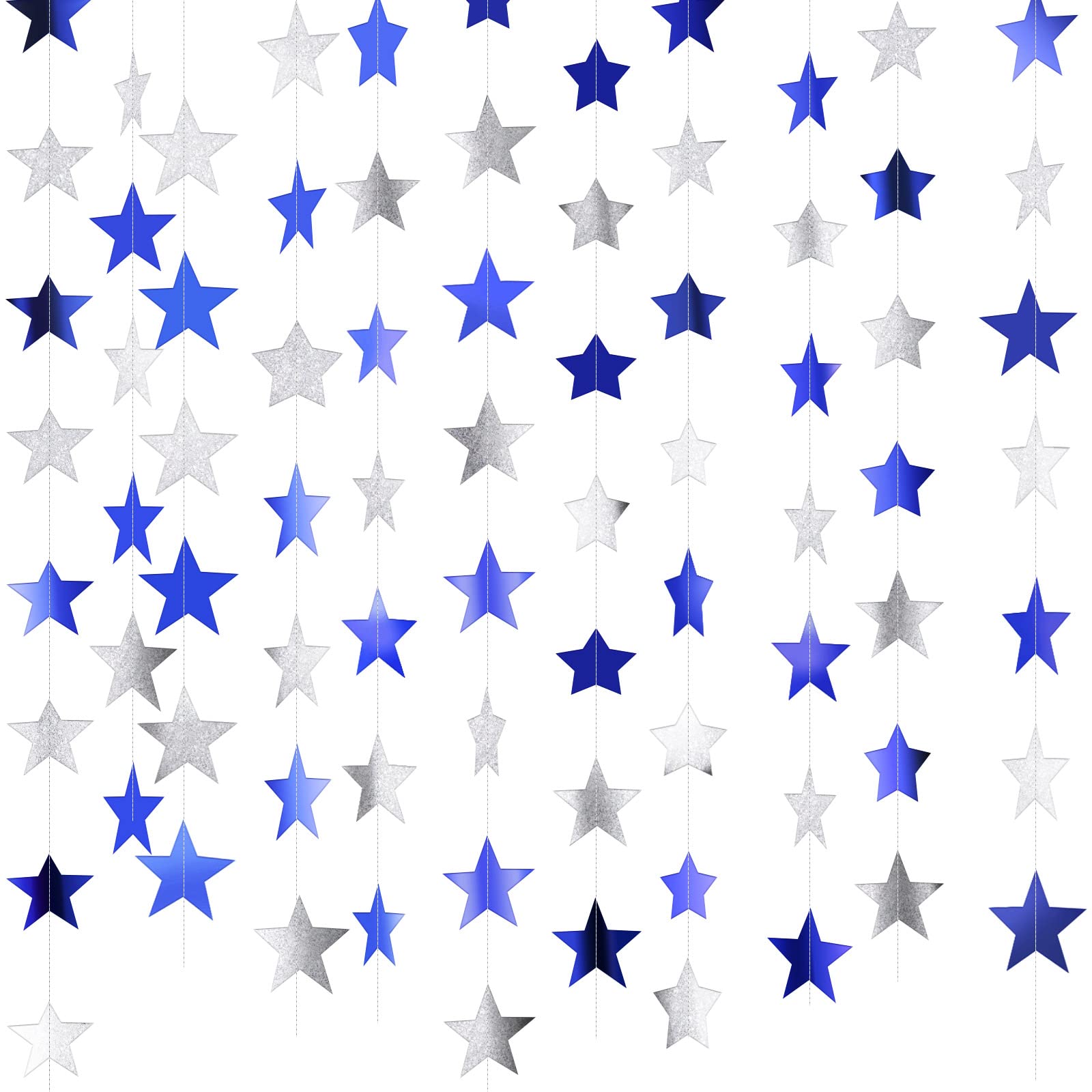 Patelai Glitter Star Garland Banner 2026 Graduation Decor 130 Feet Star Hanging Banner Twinkle Backdrop for Party Birthday Classroom Wedding Supplies(Gold)