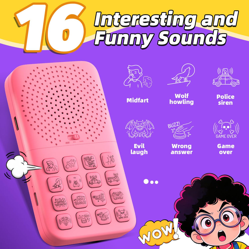 Fikami Rechargeable 2-in-1 Separable Magnetic Sound Effects Machine,16 Sounds,Volume Adjustment,Prank Gifts Toys for Boys,Remote Fart Machine for 6 7 8 9 10 11 12 13 Year Old Boys Toys Gifts