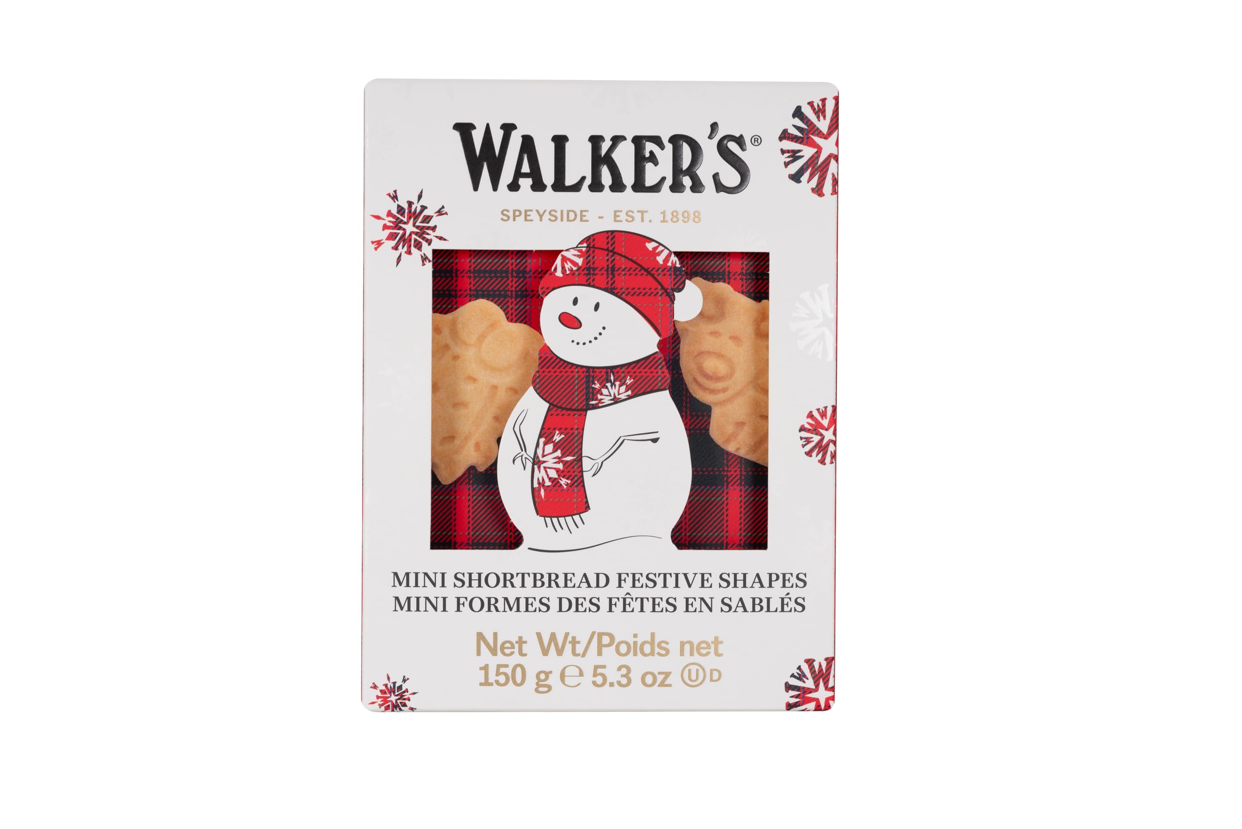 Walker's Shortbread Christmas Tree Shaped Mini Holiday Cookies, Pure Butter Shortbread Cookies, 5.3 Oz Box