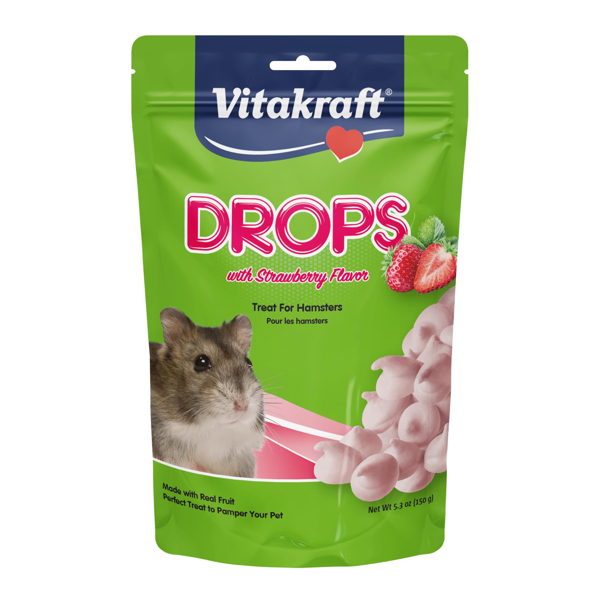 Vitakraft Mini Drops Cherry Banana Treats for Hamsters Rats Mice and Small Pets - Wholesome Small Animal Snacks with Real Fruit Flavor and Nutrient-Rich Goodness - 2.5 Ounce Pack